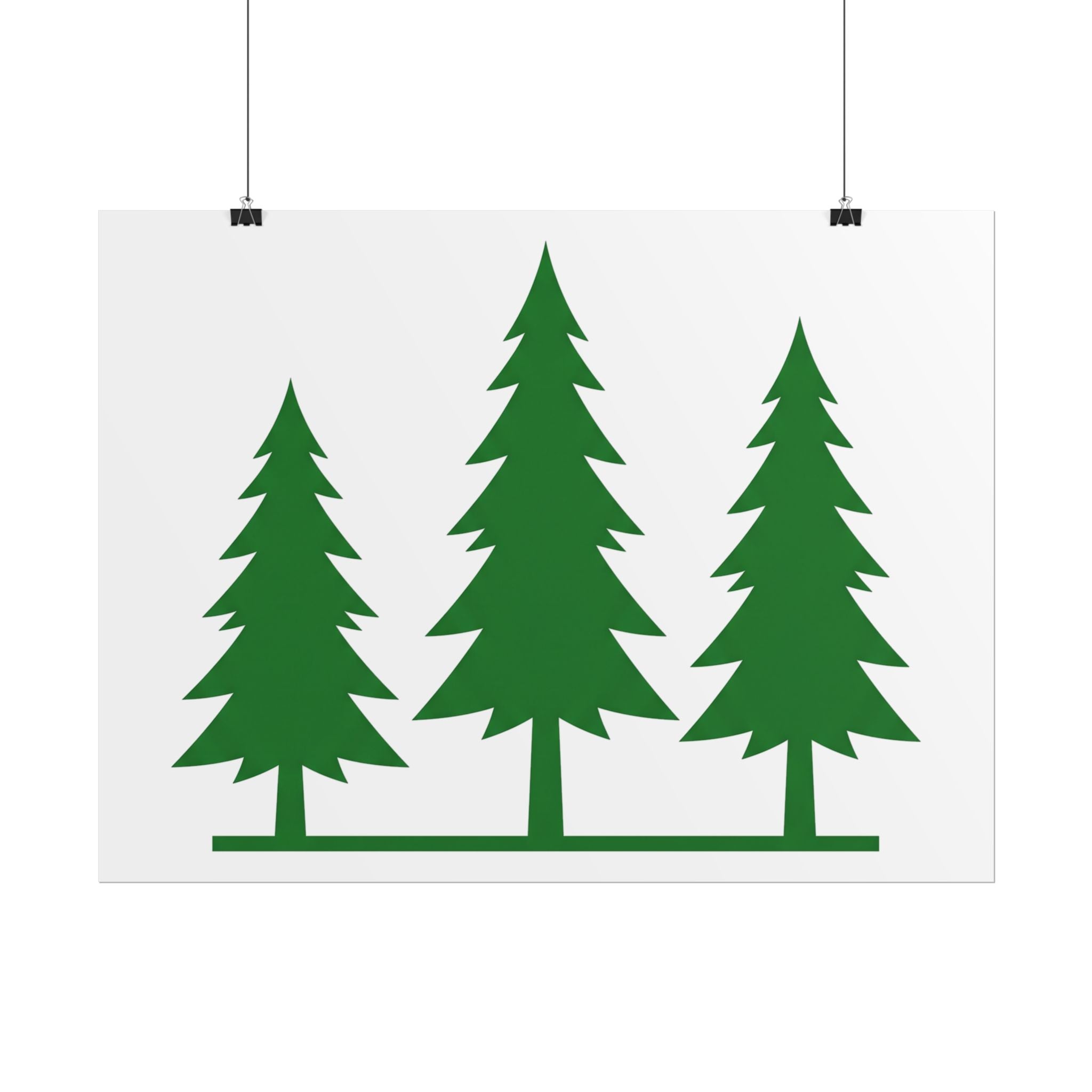 Pine Trio Silhouette Poster
