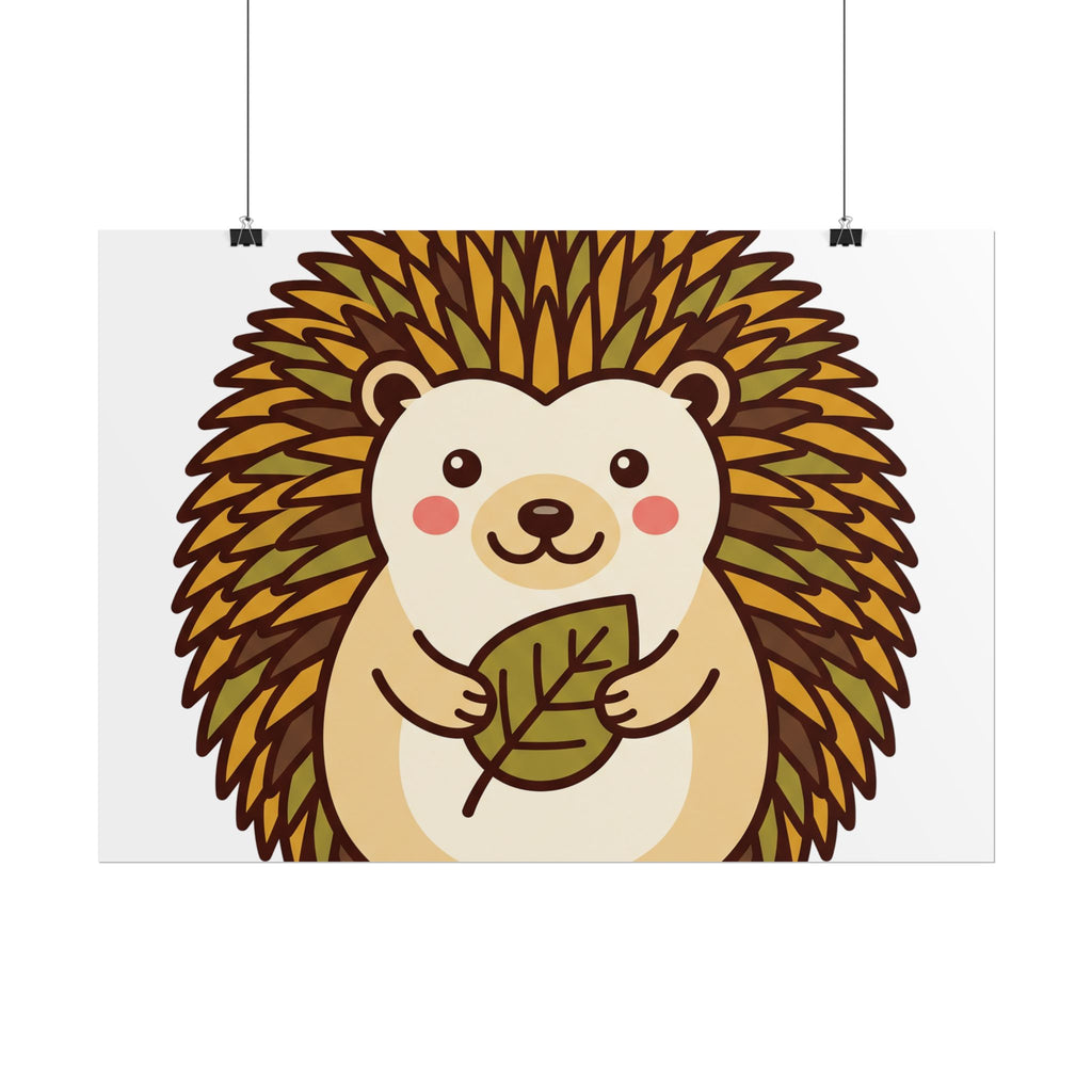 Chubby Hedgehog Poster, original woodland design by Bramblewick