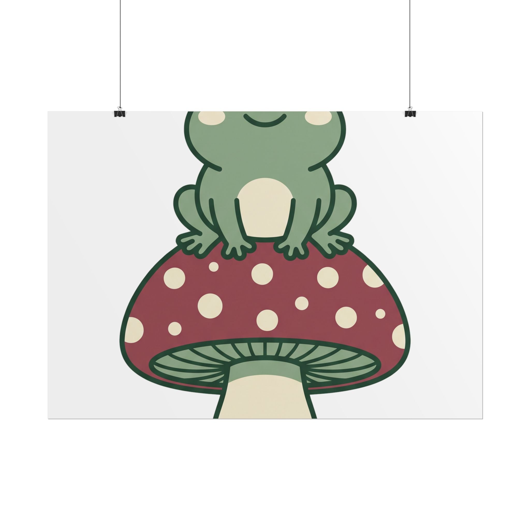 Frog on a Mushroom Poster