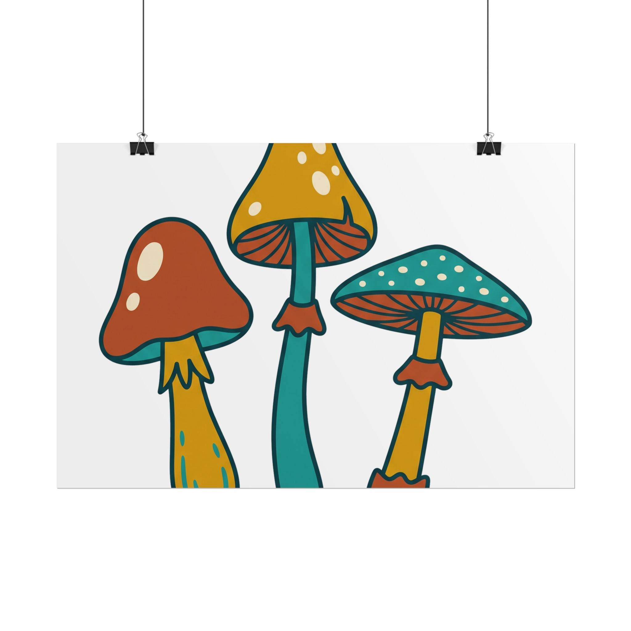 Mushroom Trio Botanical Poster
