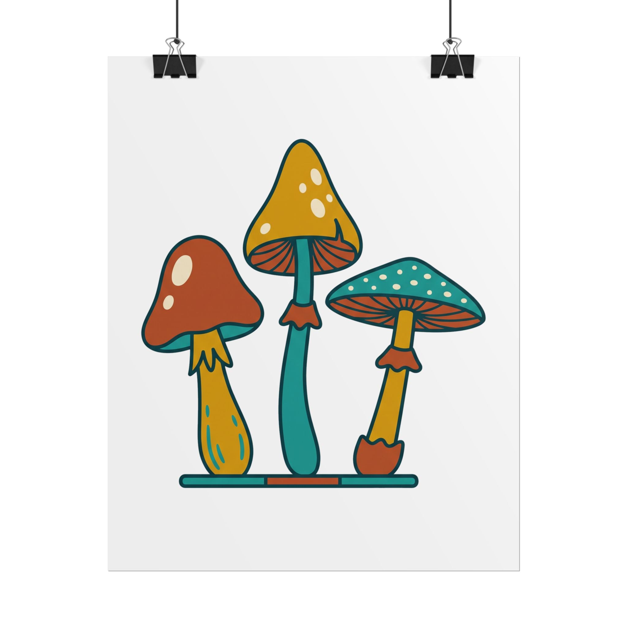 Mushroom Trio Botanical Poster