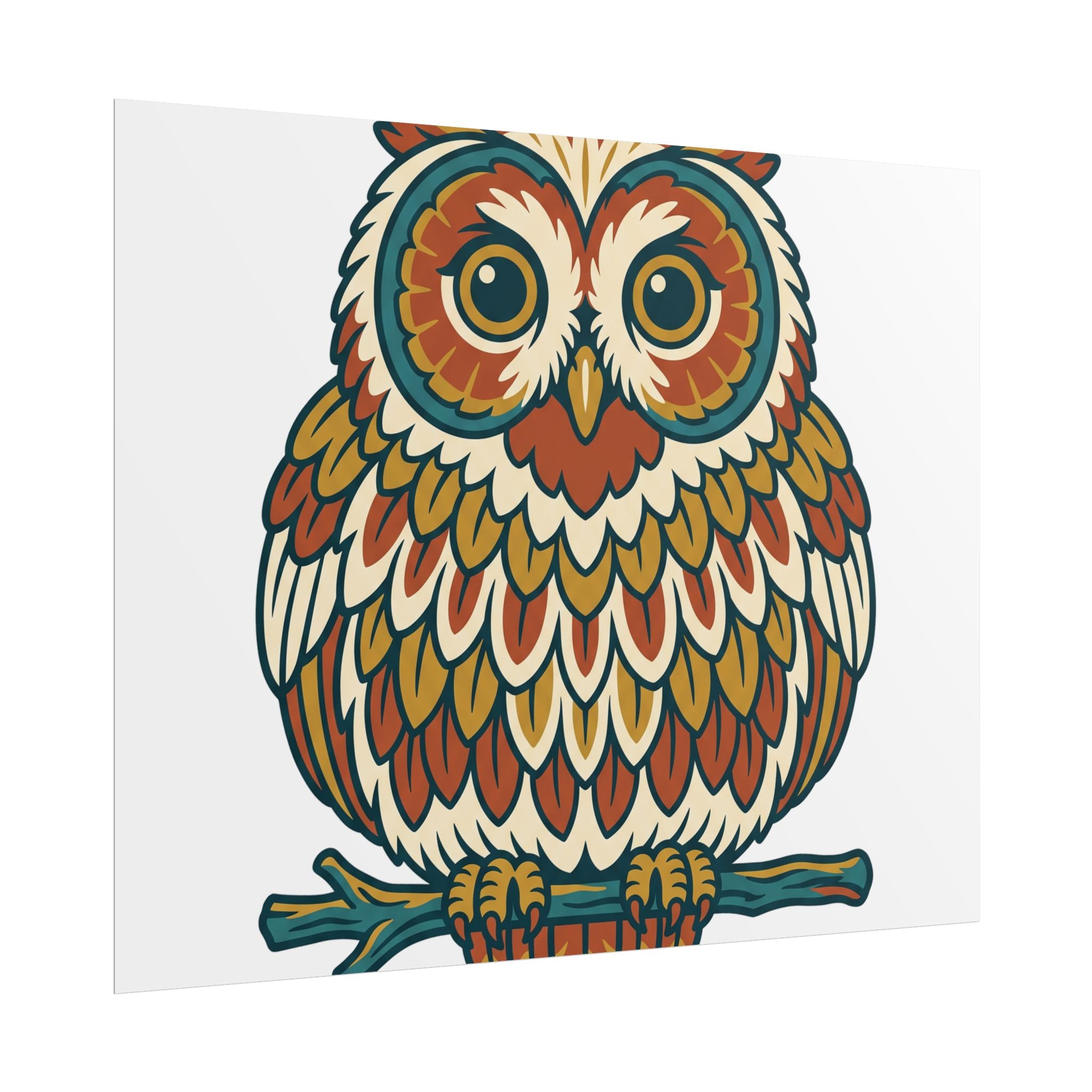 Round Owl Poster