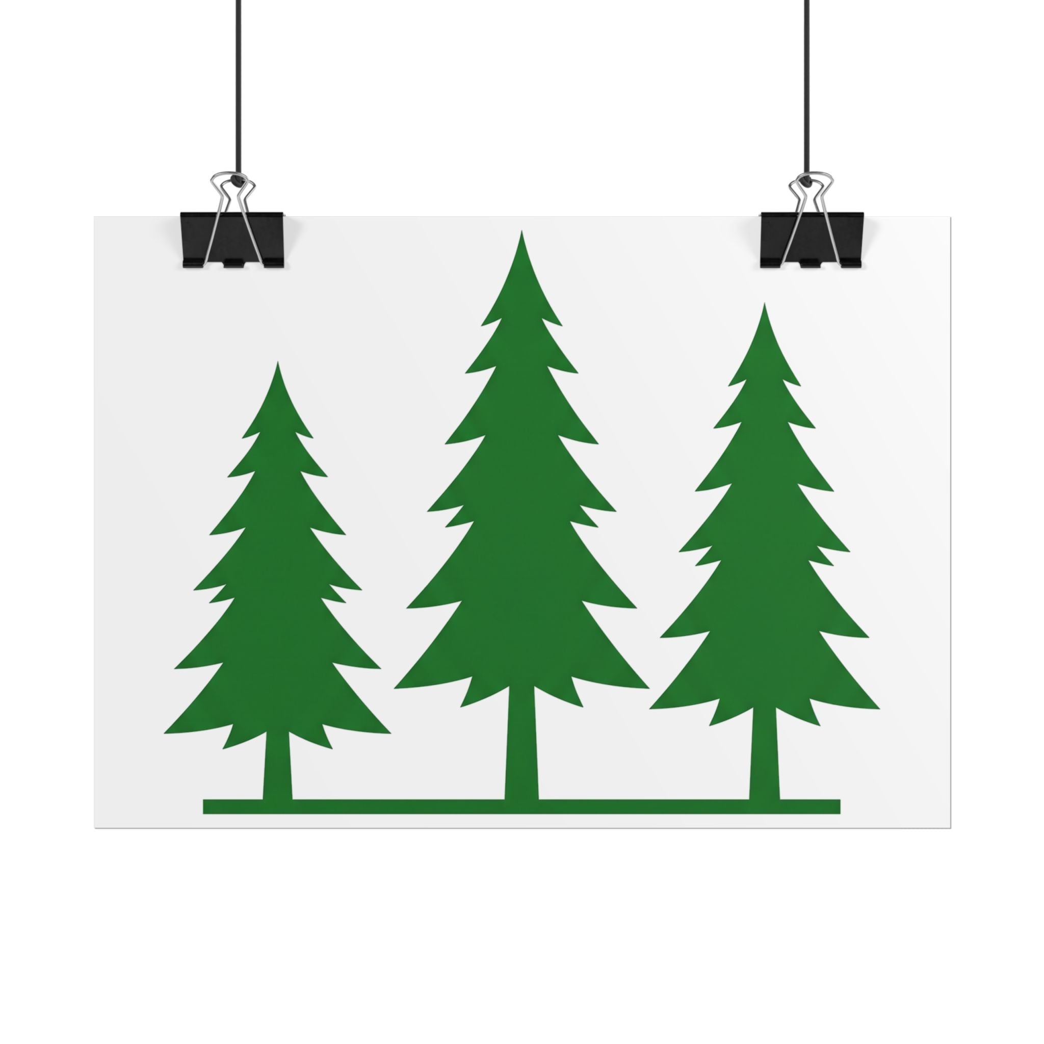 Pine Trio Silhouette Poster