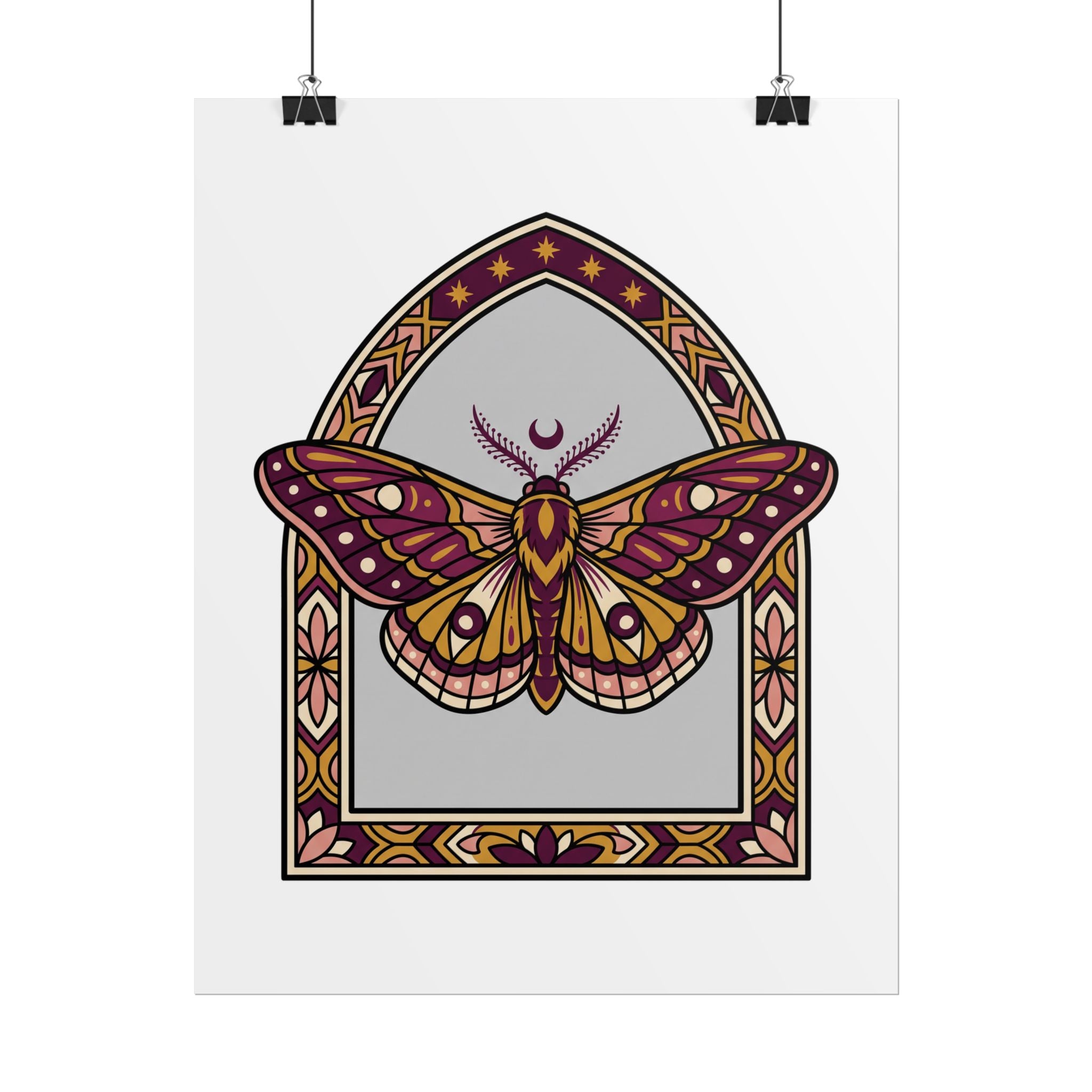 Arched Moth Stars Poster