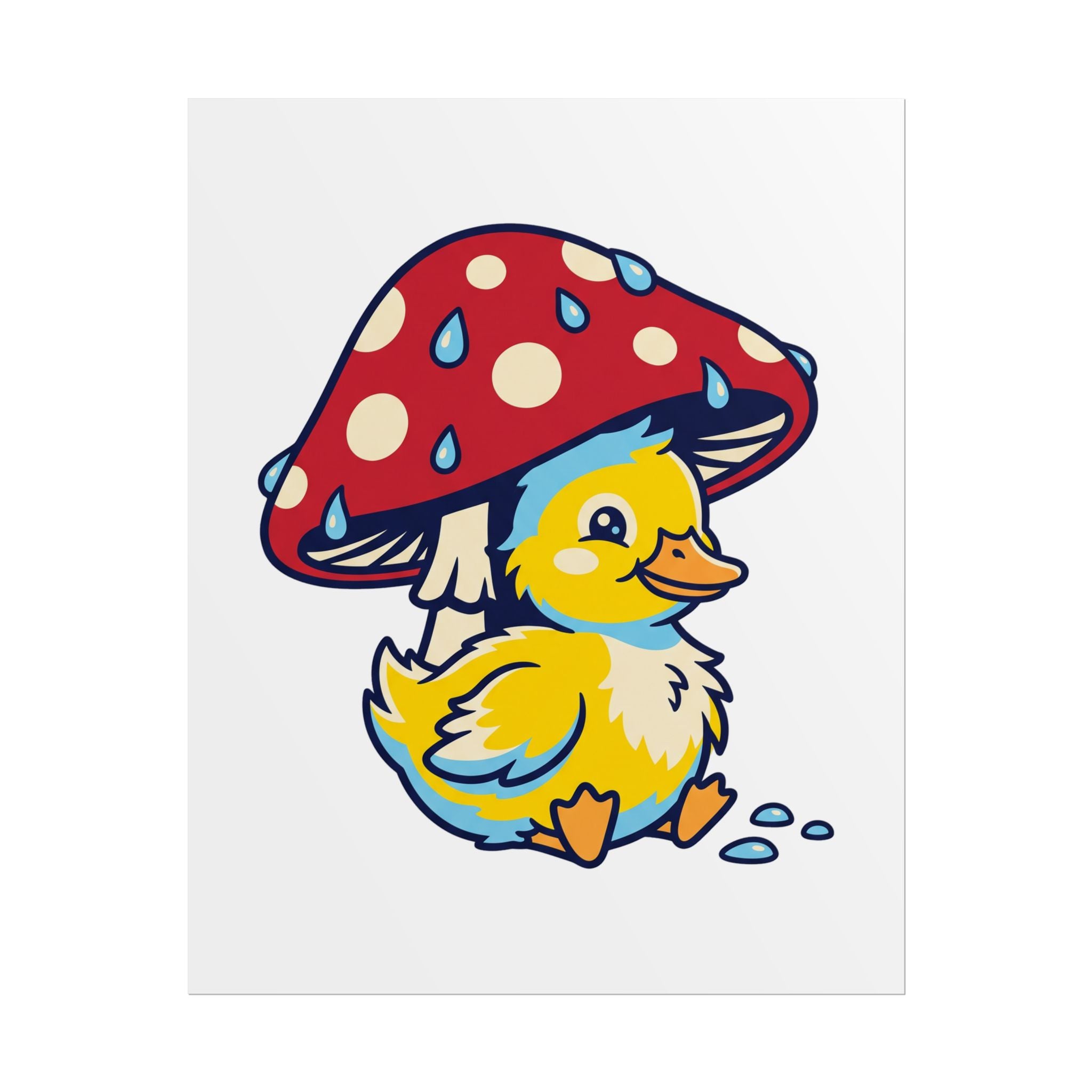 Duckling in Rain Poster