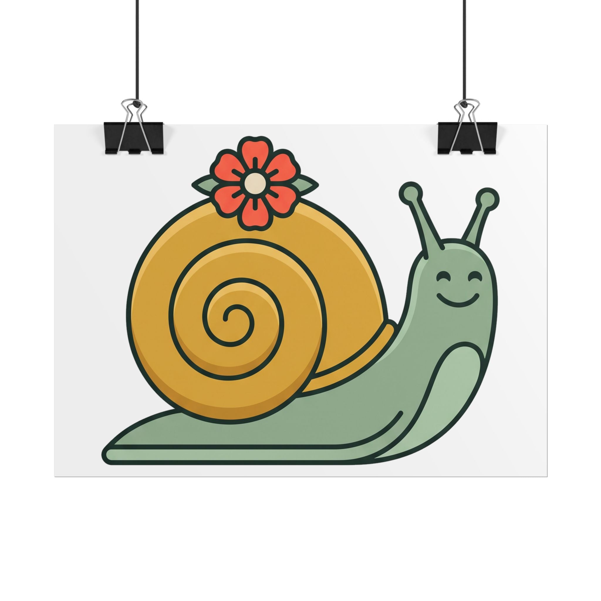 Snail with Flower Shell Poster