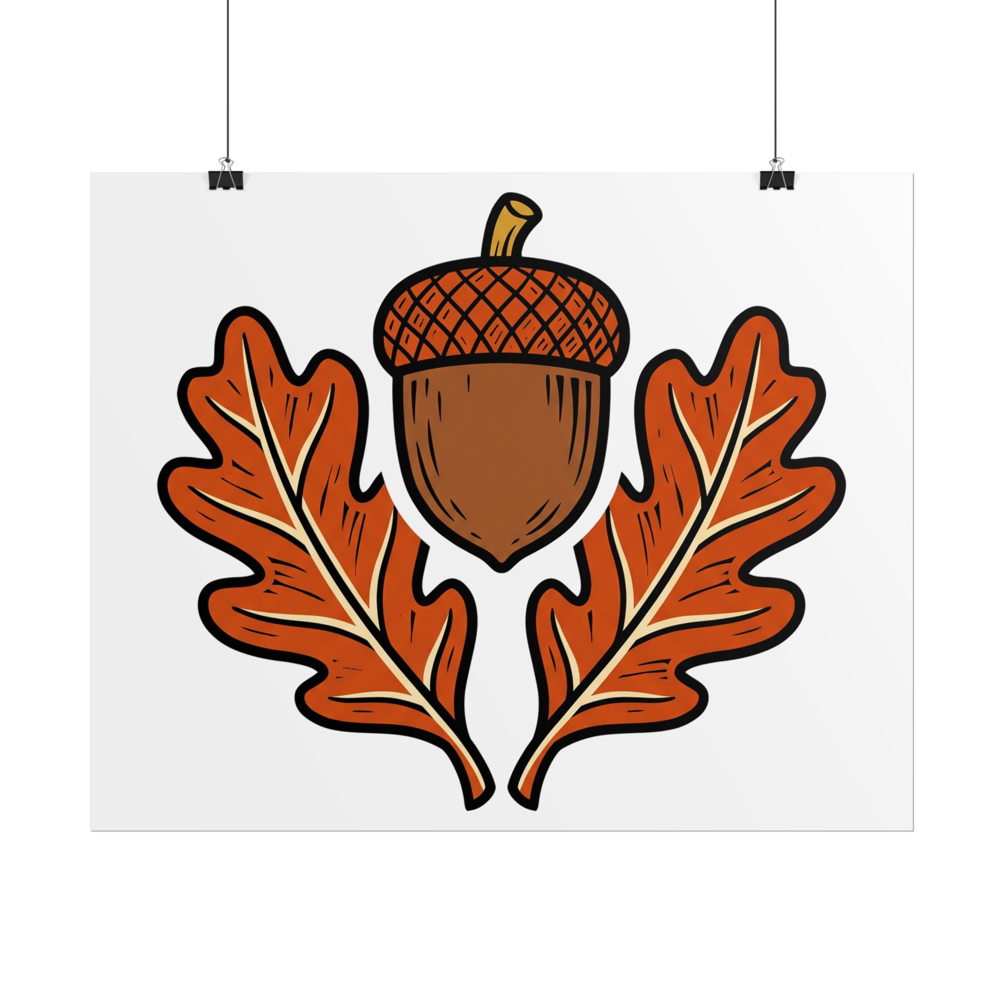 Acorn and Oak Leaf Poster