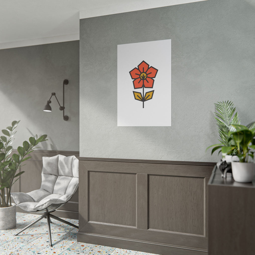 Minimal Wildflower Icon Poster