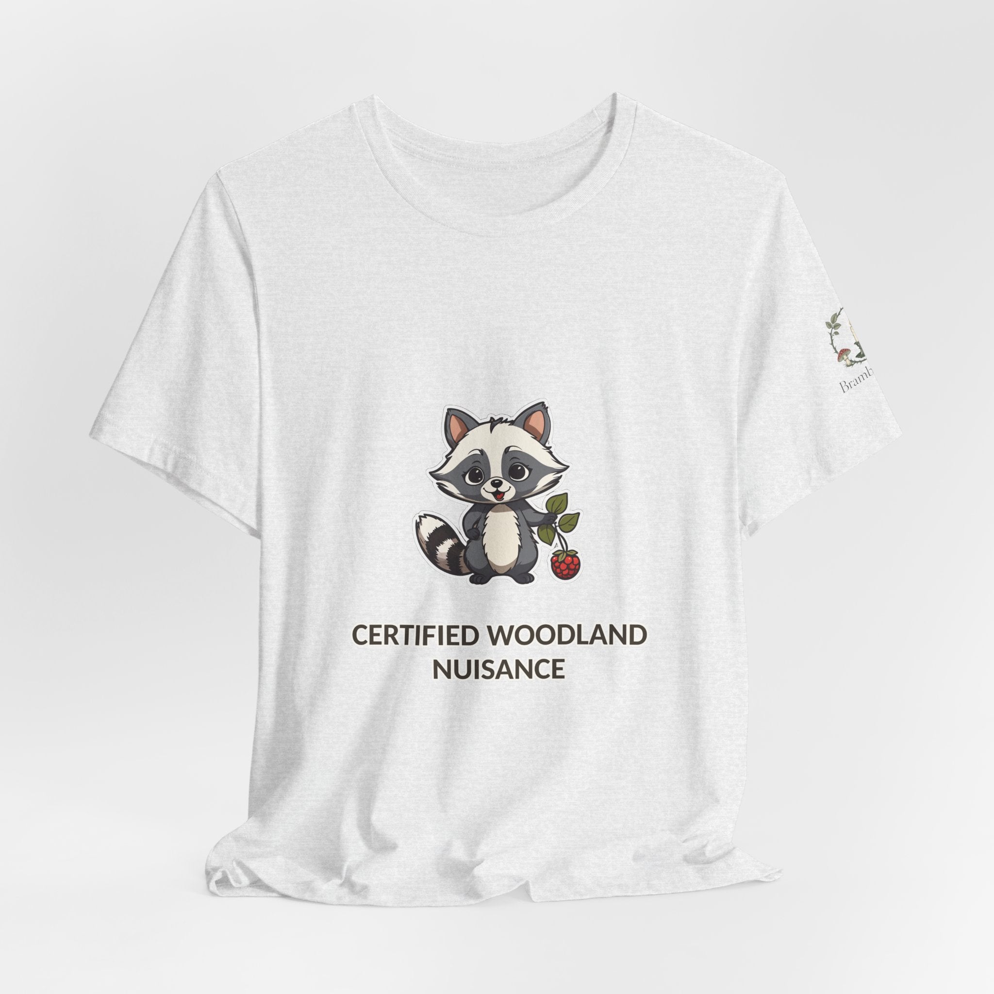 Certified Woodland Nuisance Tee — Cute Raccoon Graphic T-Shirt