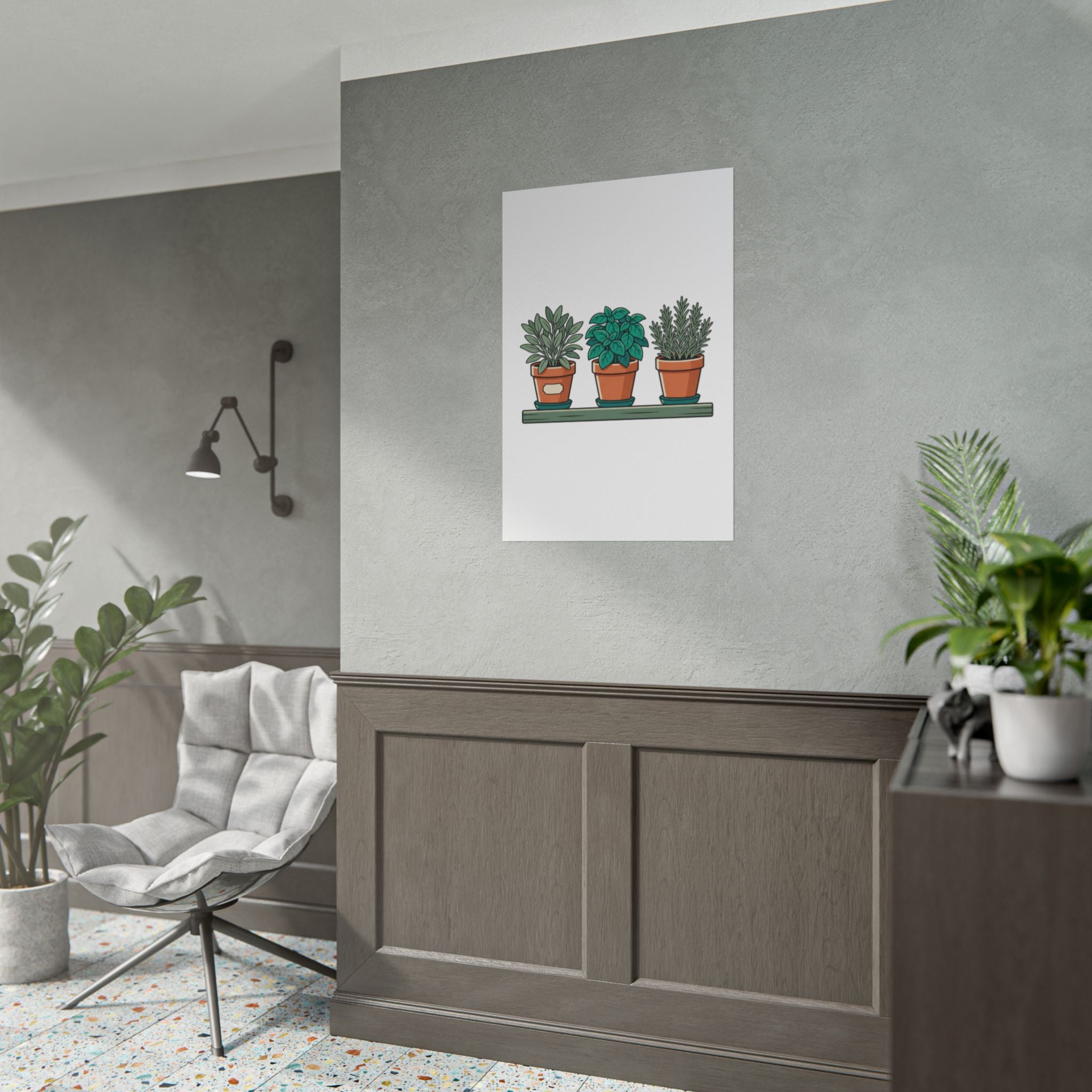 Cottage Window Herbs Poster