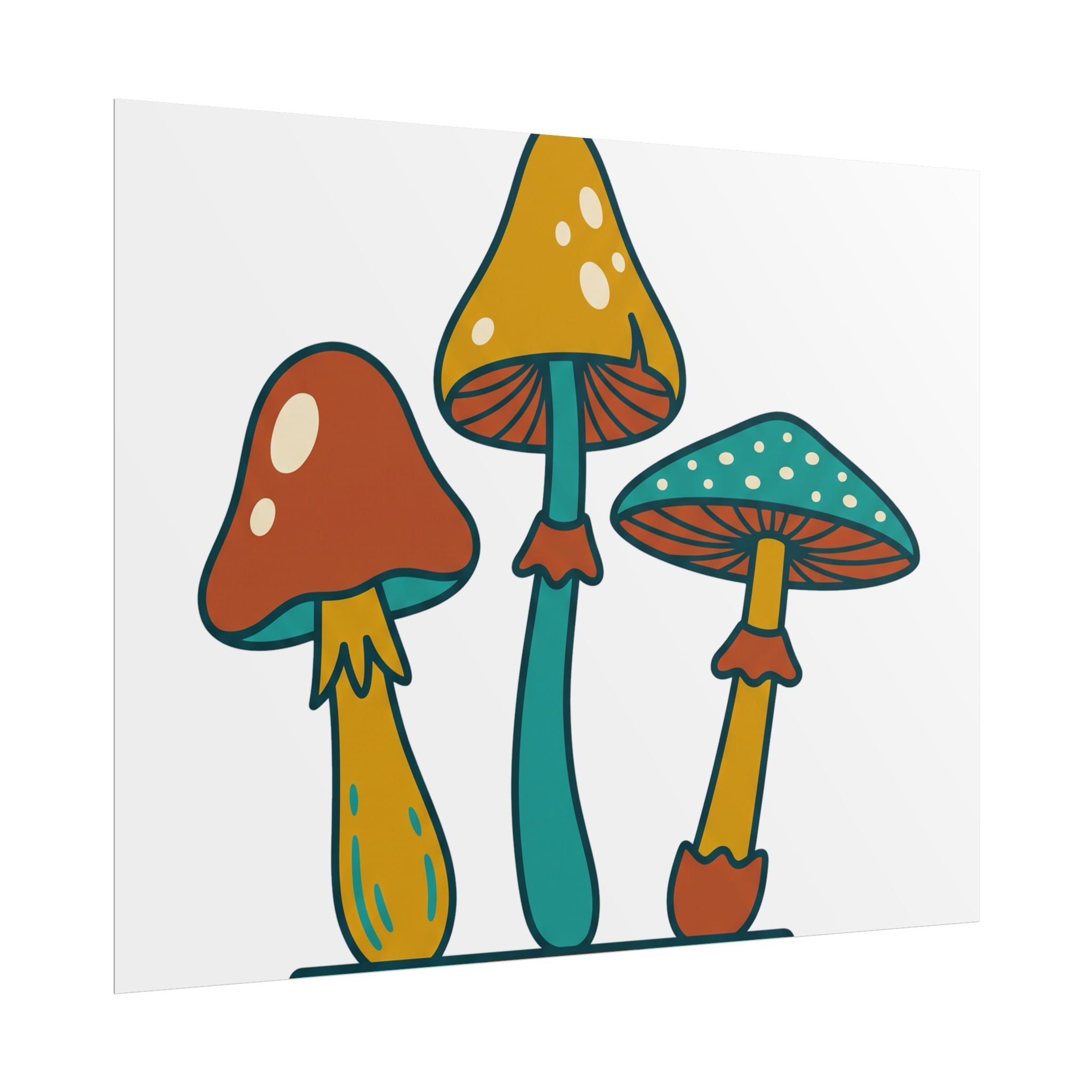 Mushroom Trio Botanical Poster
