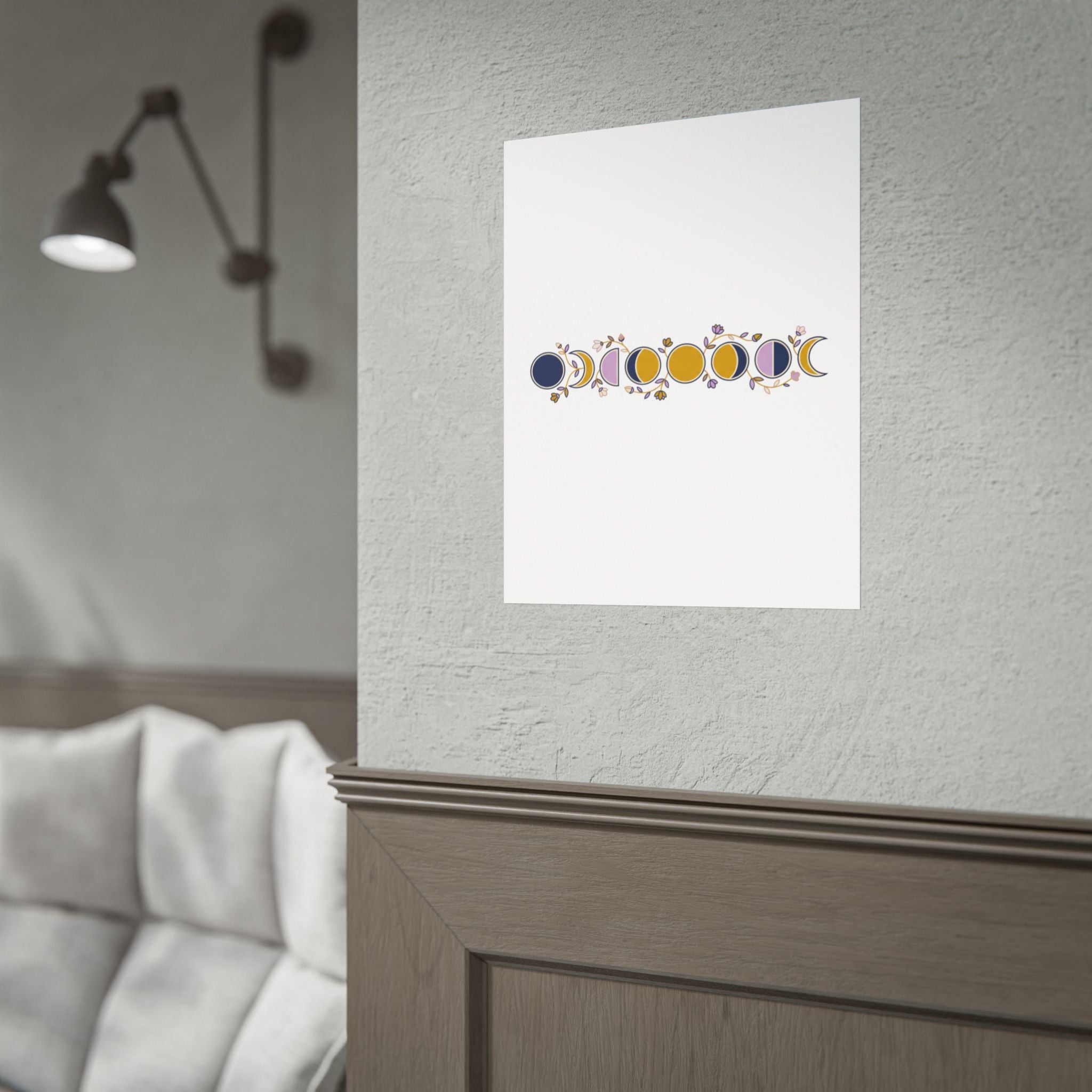 Moon Phases Botanical Poster