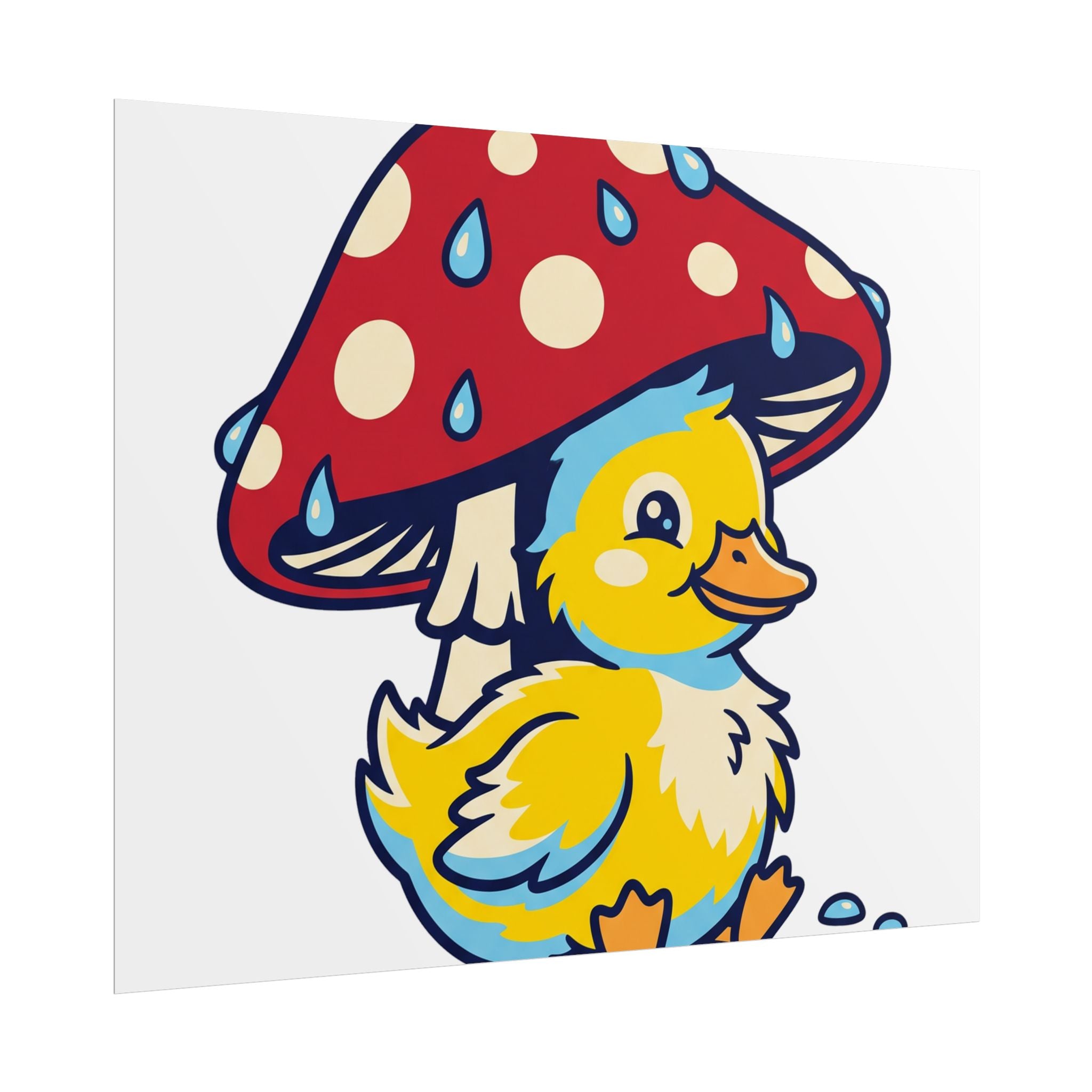 Duckling in Rain Poster