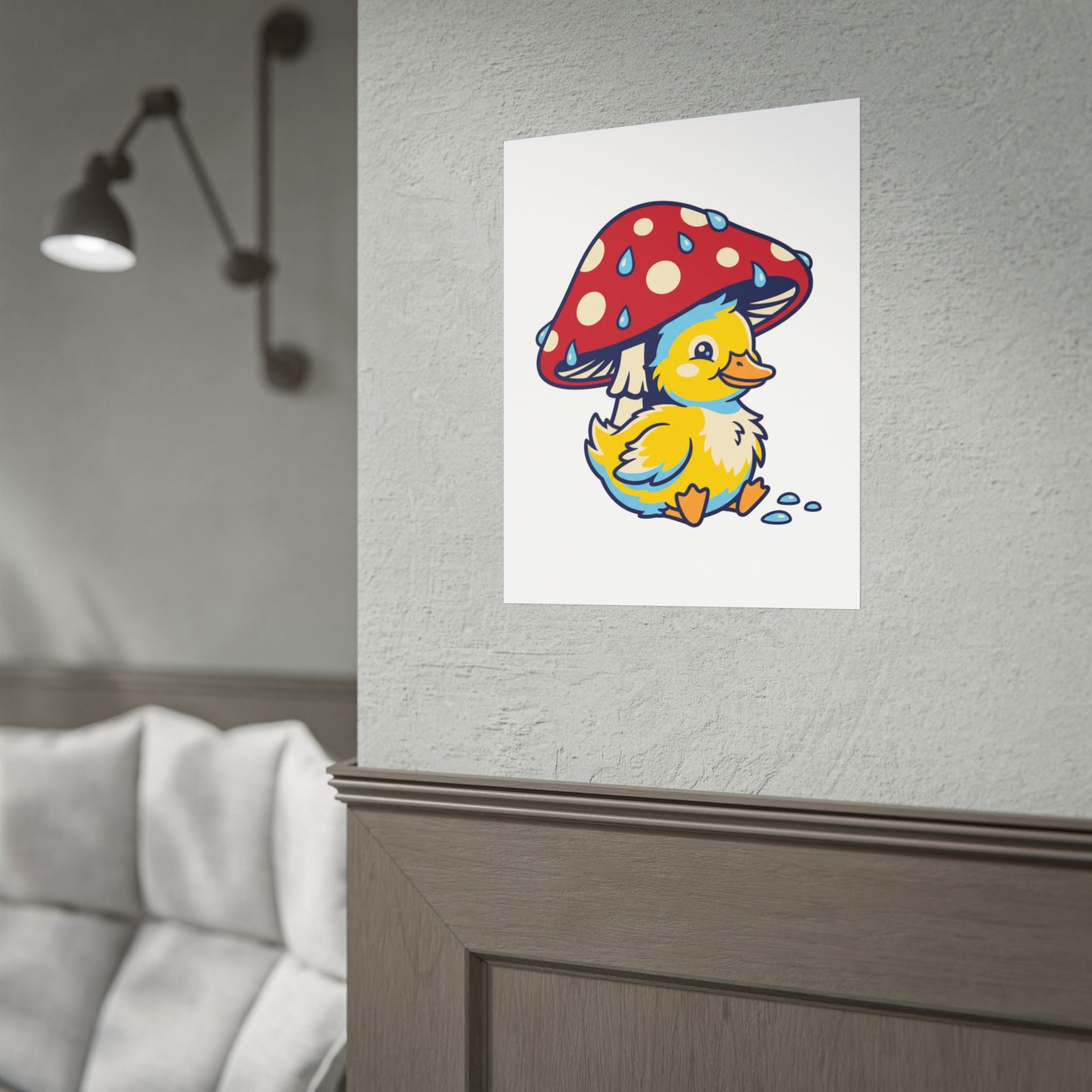 Duckling in Rain Poster