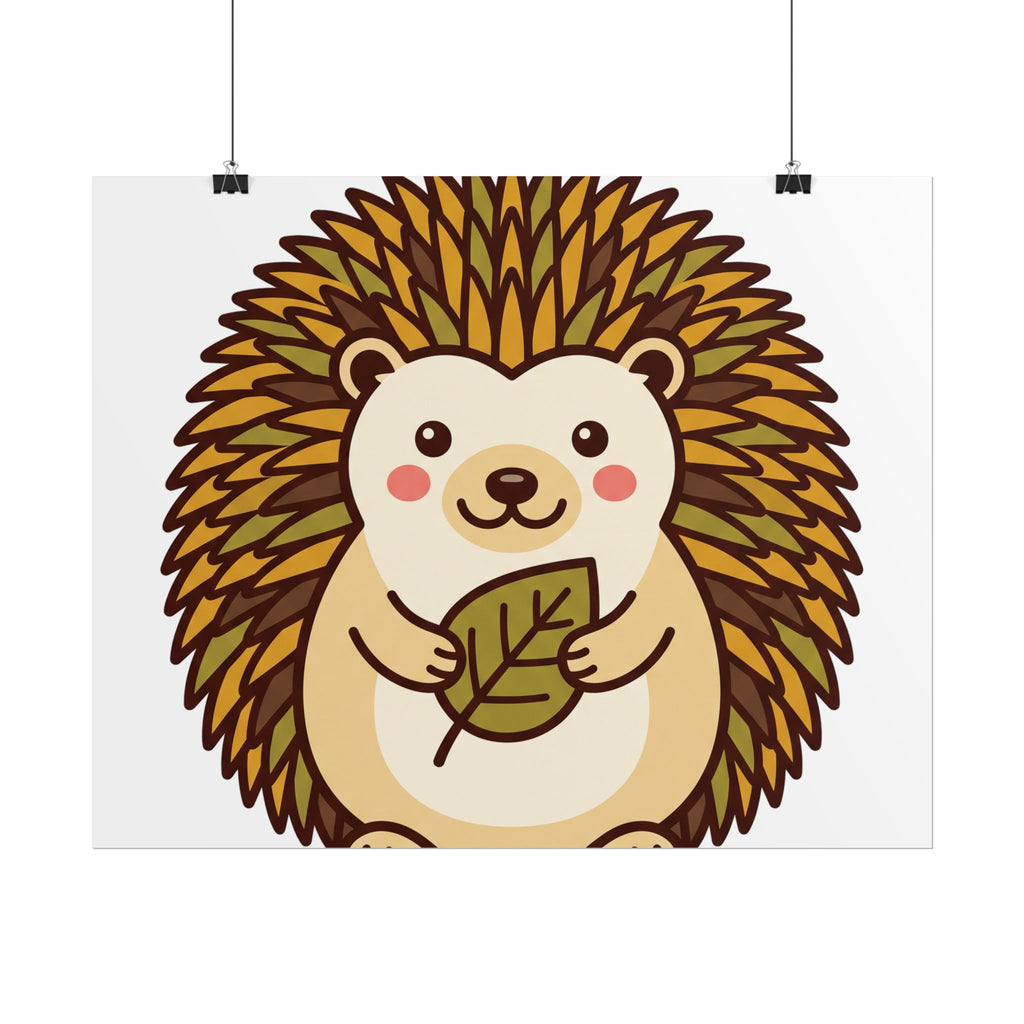 Chubby Hedgehog Poster, Cute Woodland Nursery Art Print