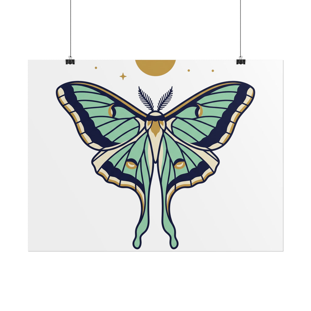 Drawn to the Moon Poster, original woodland wall art printed to order