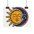 Sun Moon Faces Poster