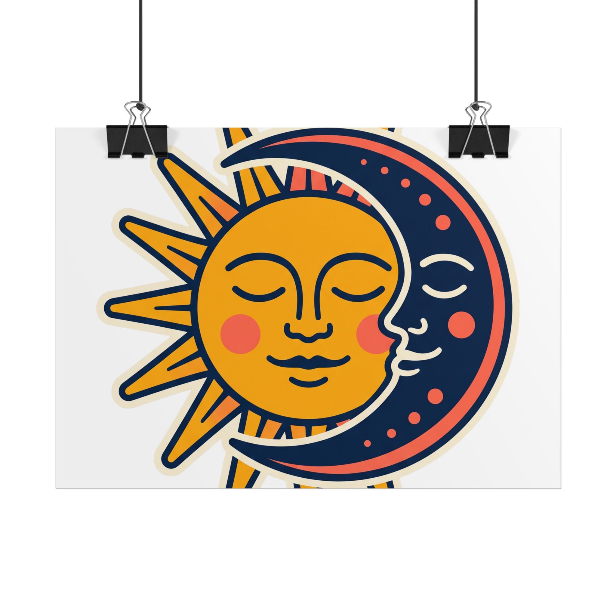 Sun Moon Faces Poster