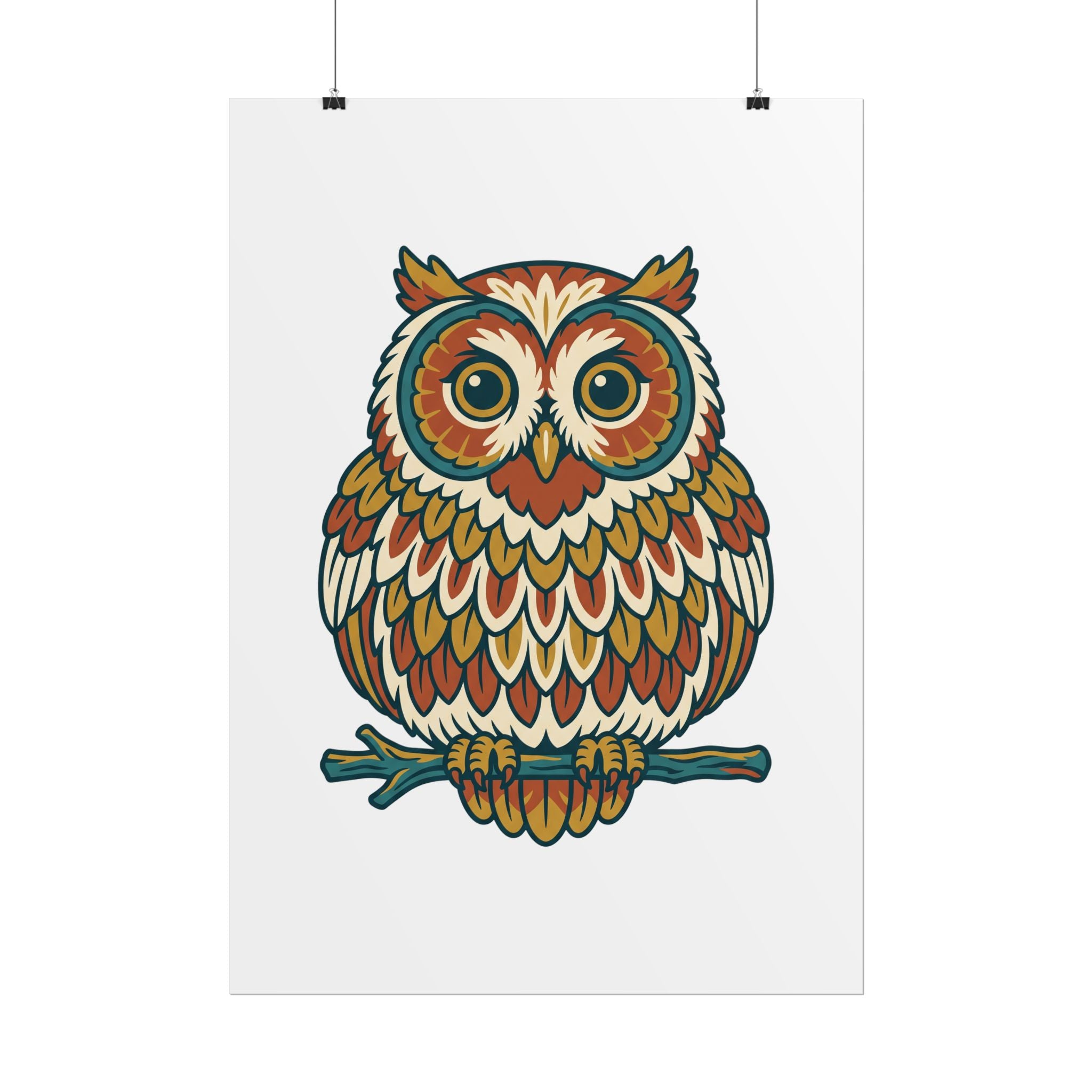 Round Owl Poster