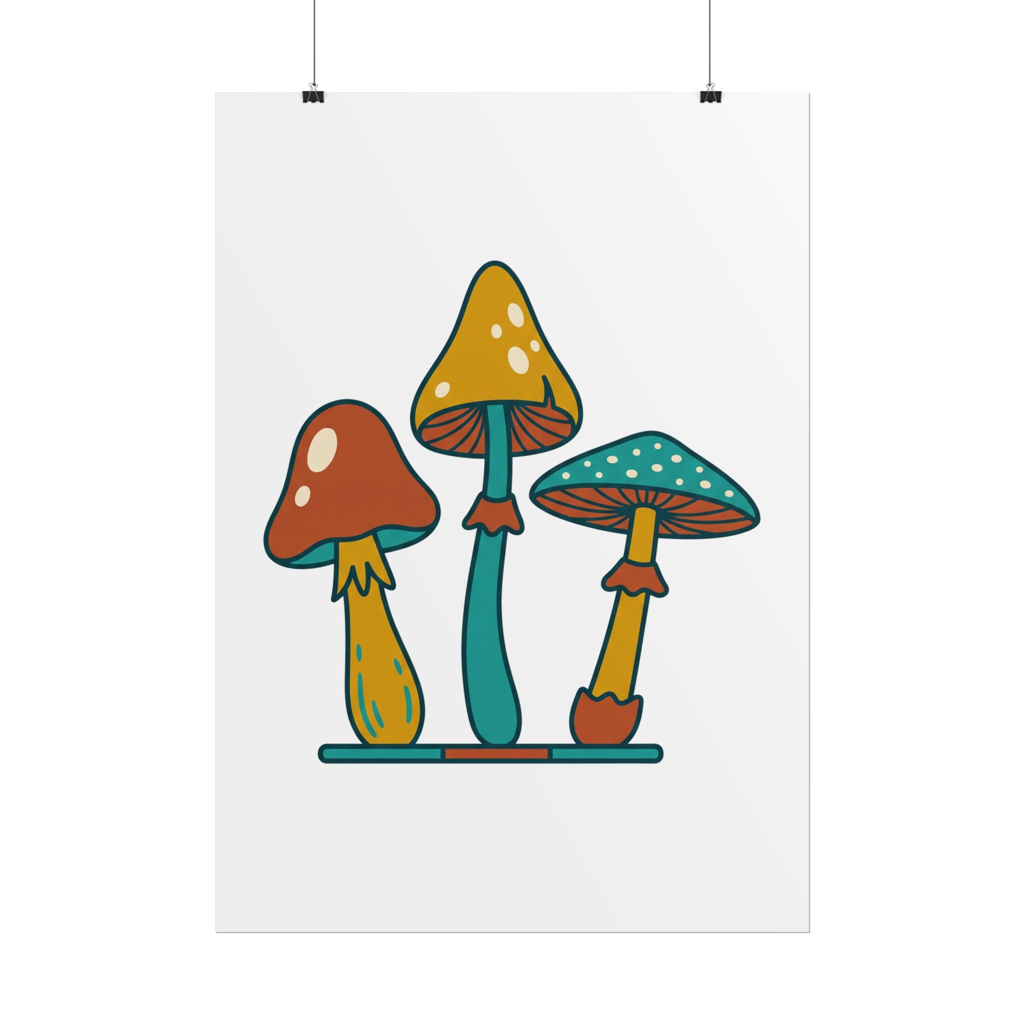 Mushroom Trio Botanical Poster