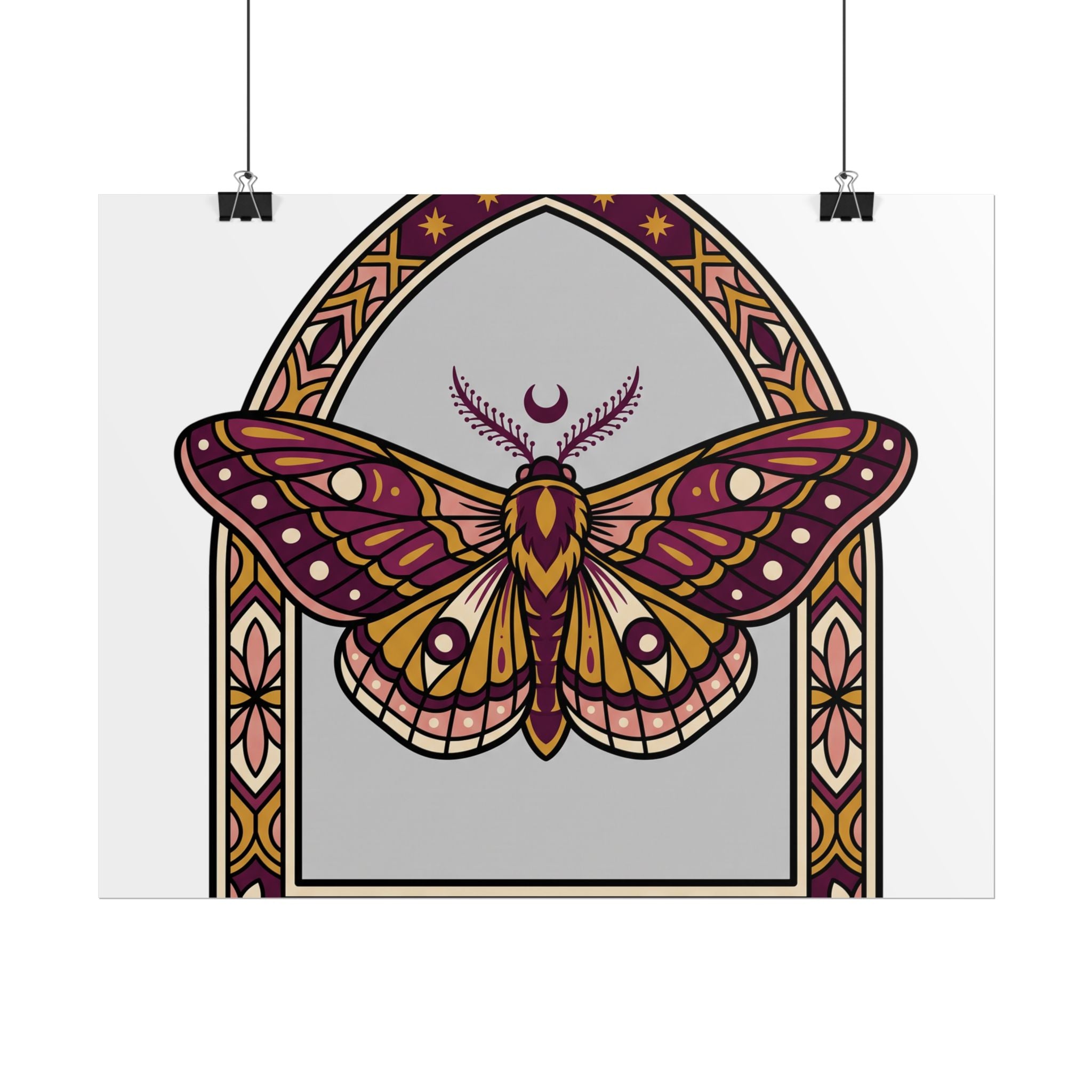 Arched Moth Stars Poster