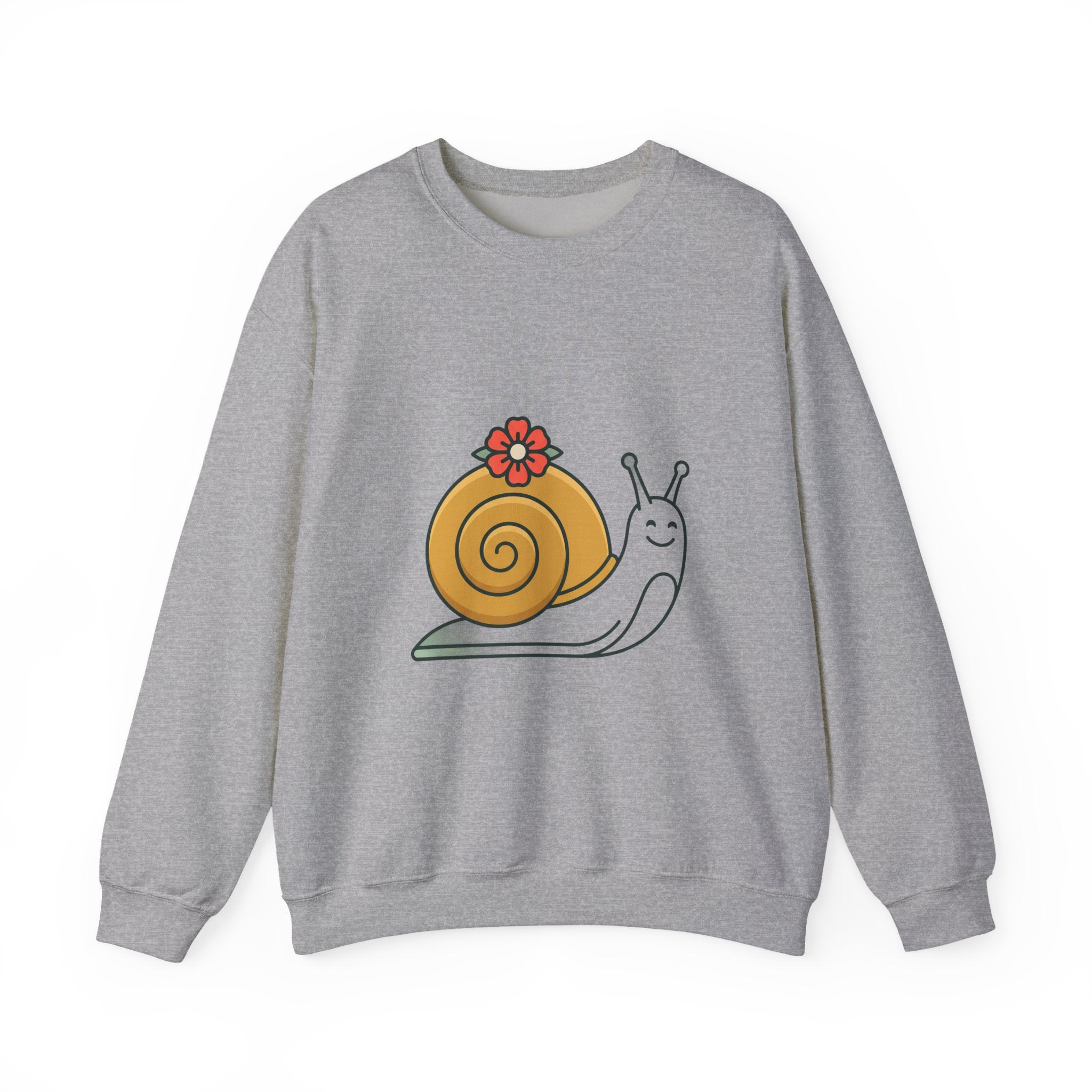 Cute Snail Graphic Sweatshirt – Floral Shell Cozy Crewneck