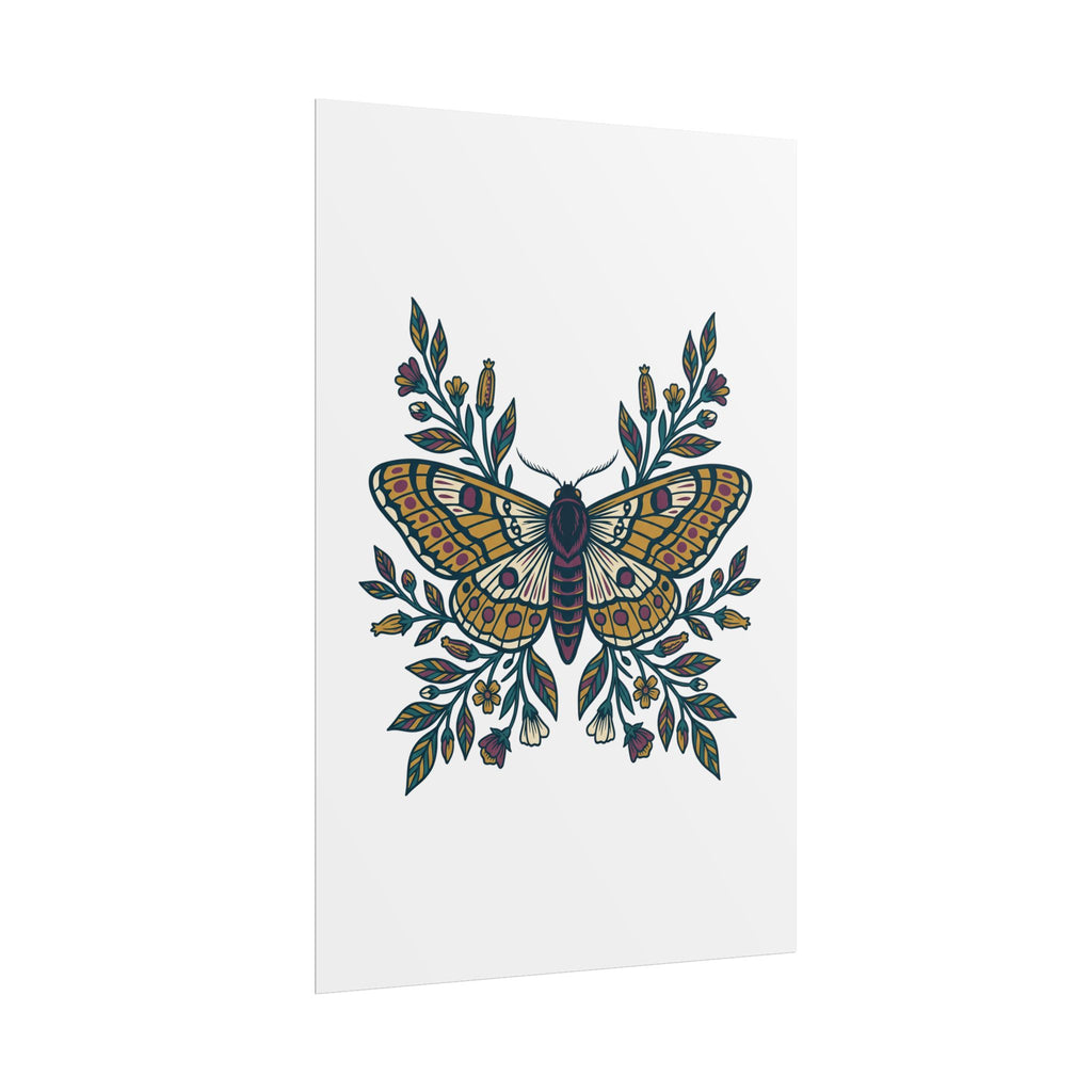 Botanical Moth and Flora Poster