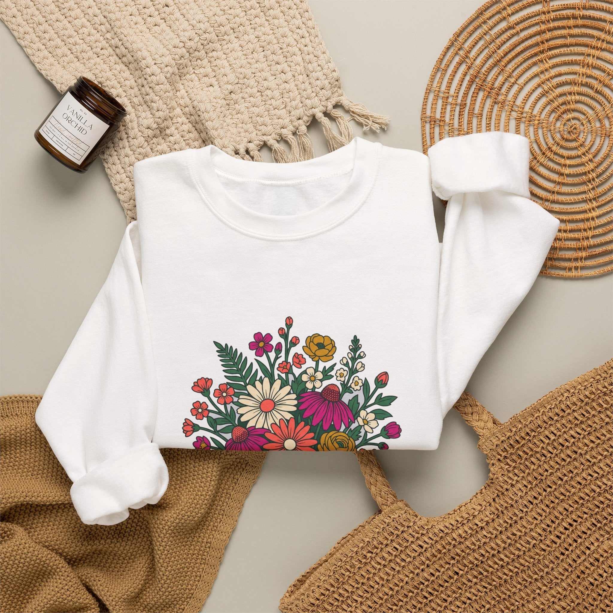 Wildflower Bouquet Line Crewneck