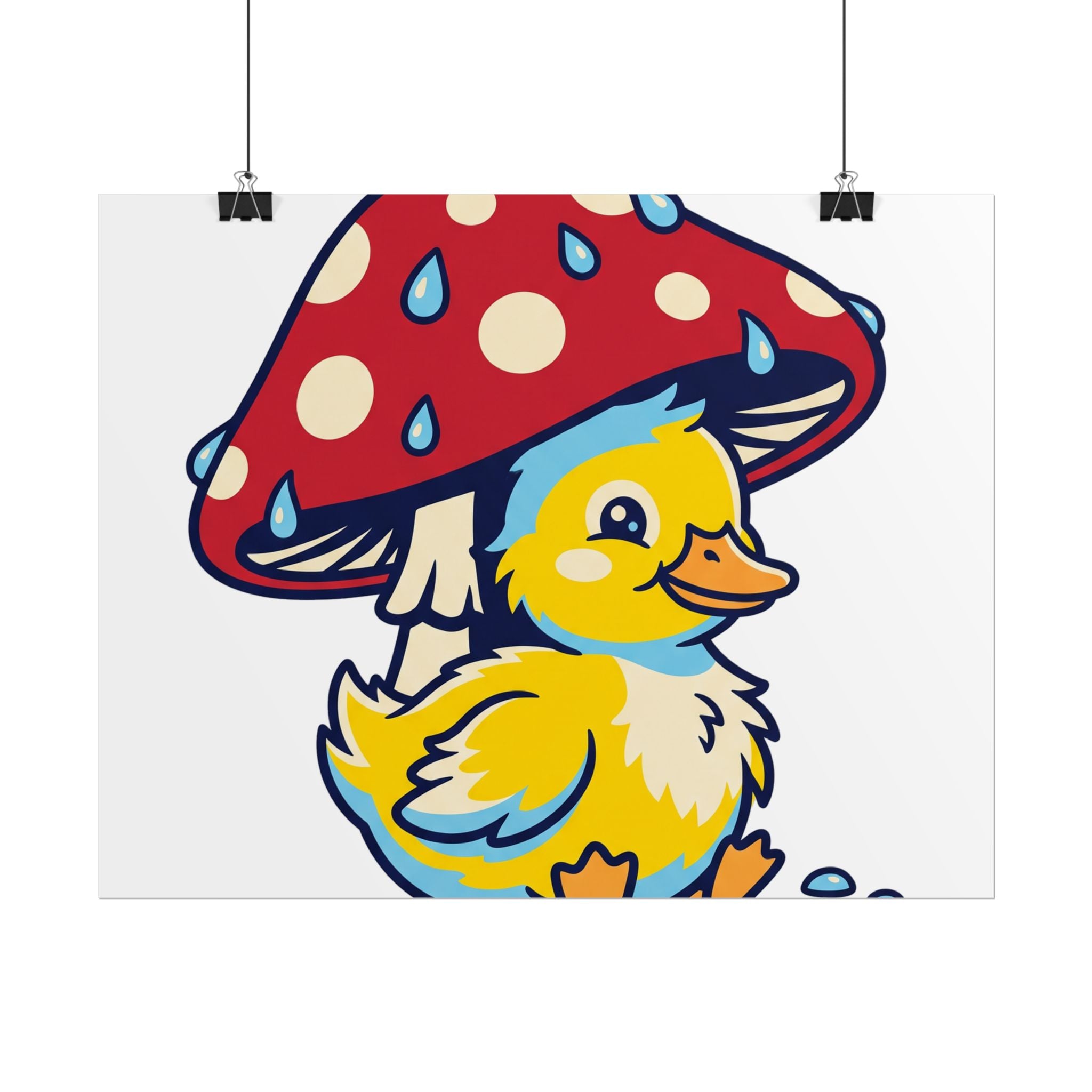 Duckling in Rain Poster