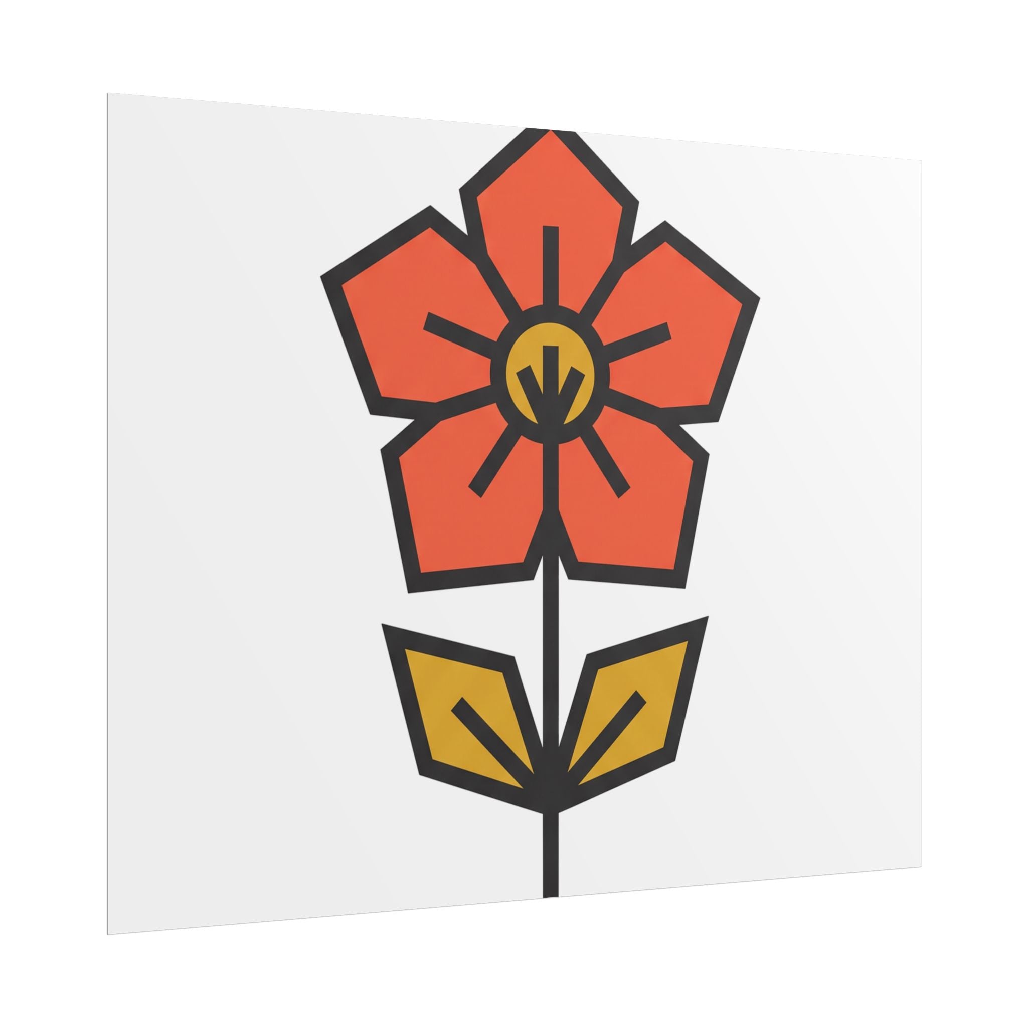 Minimal Wildflower Icon Poster