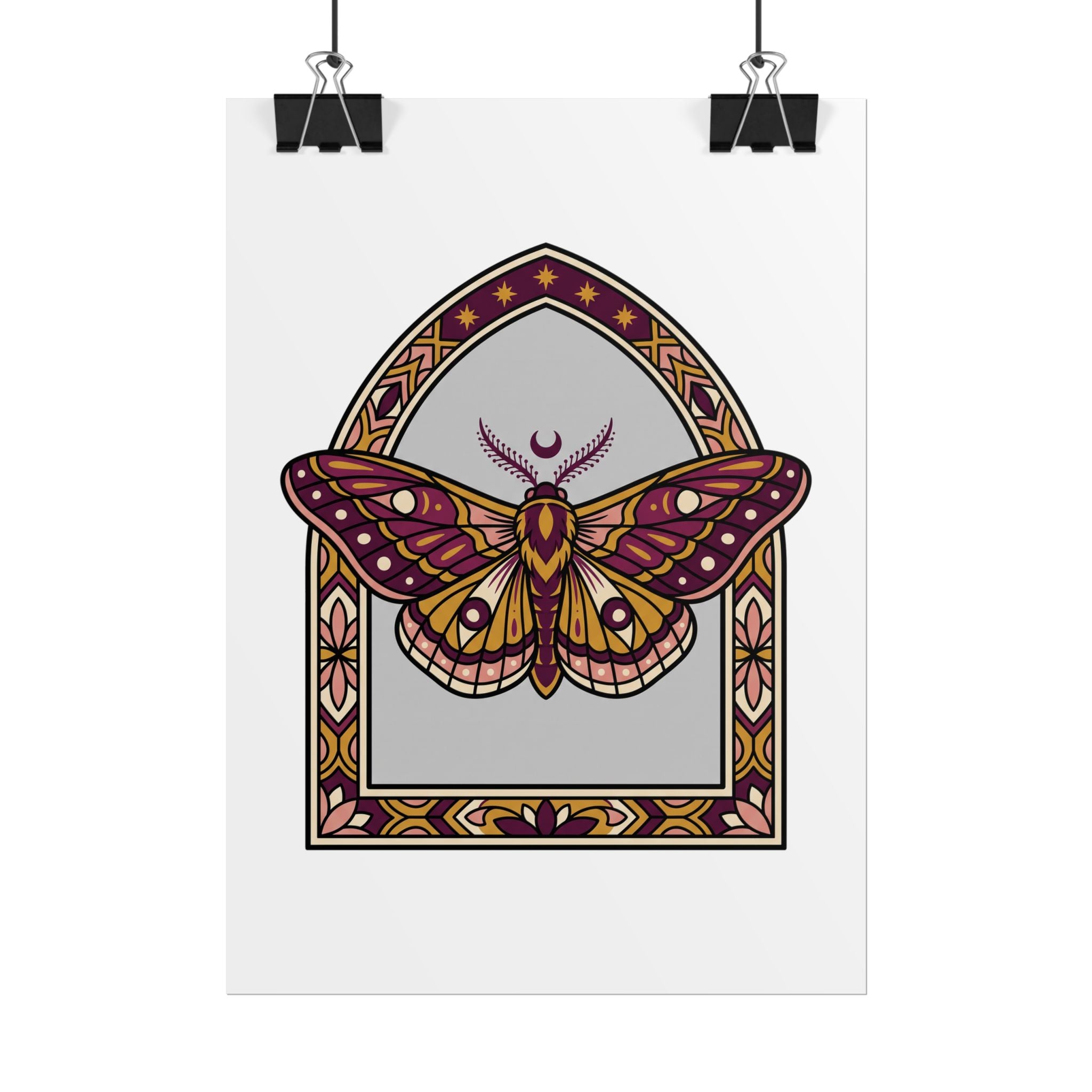 Arched Moth Stars Poster