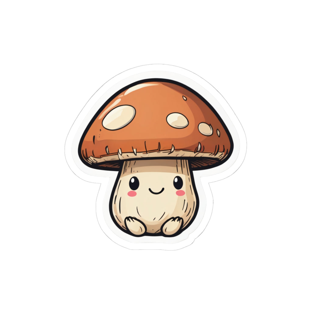 Cute Kawaii Mushroom Sticker — Adorable Kiss-Cut Vinyl Decal for Laptops, Water Bottles & Journals