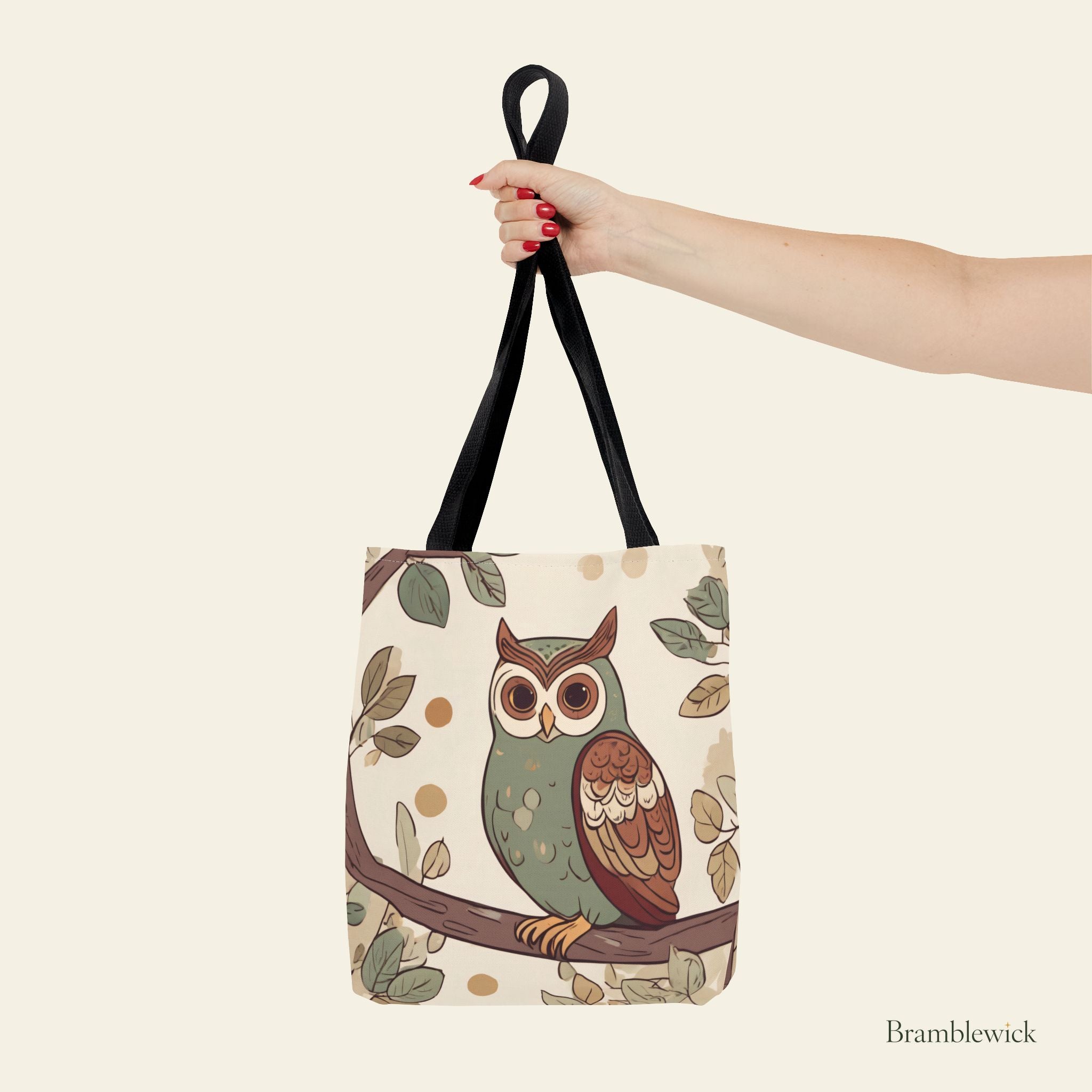 Owl Branch Tote Bag – Whimsical Woodland Canvas Tote