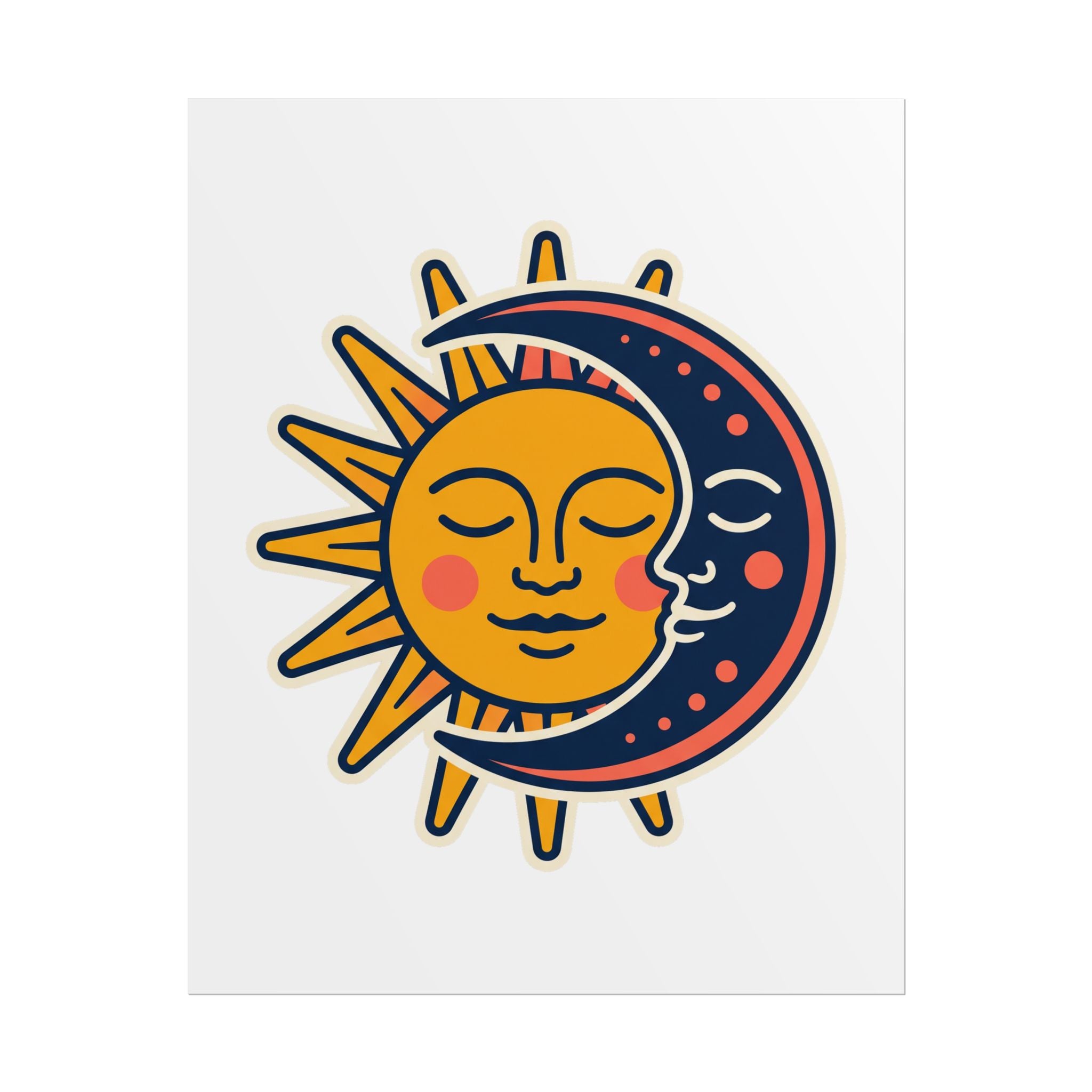 Sun Moon Faces Poster