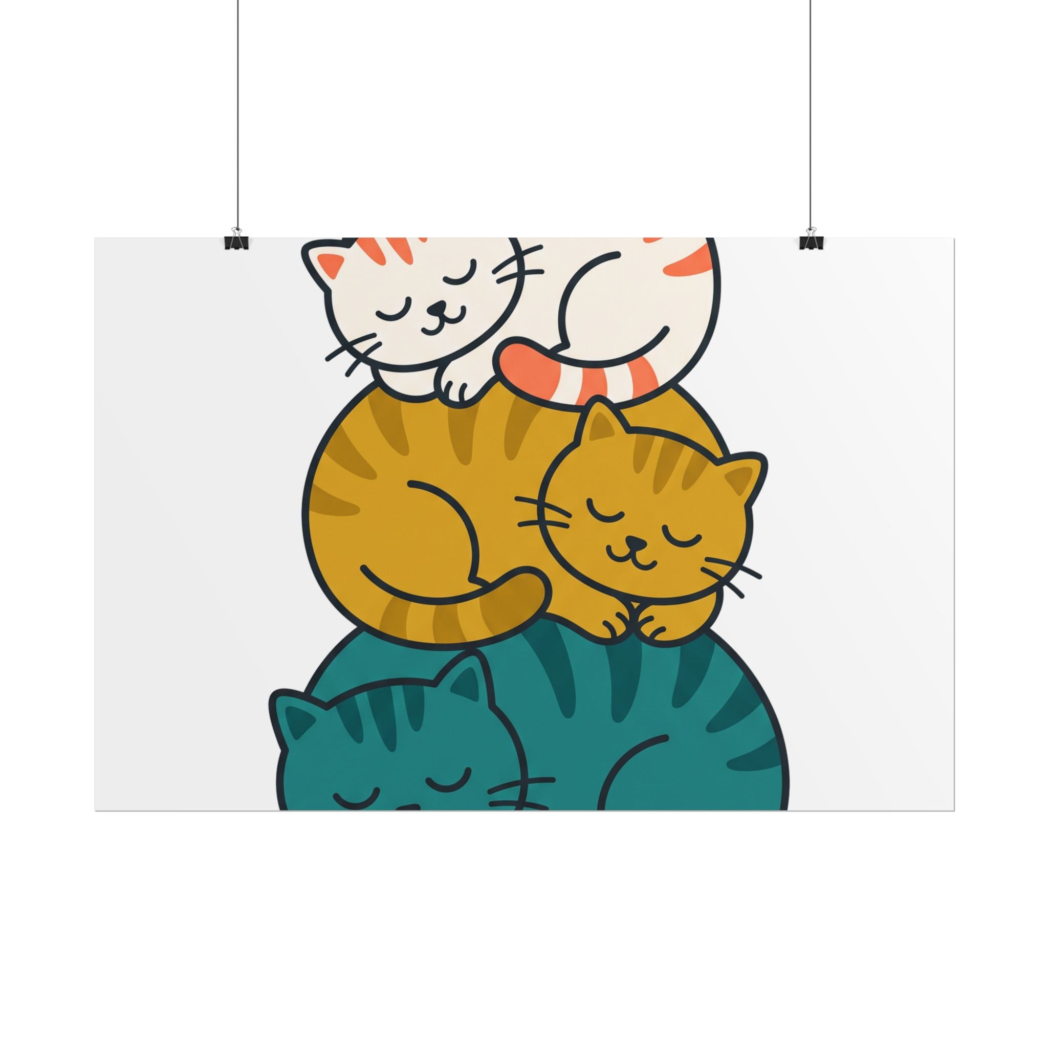 Sleepy Cat Stack Poster