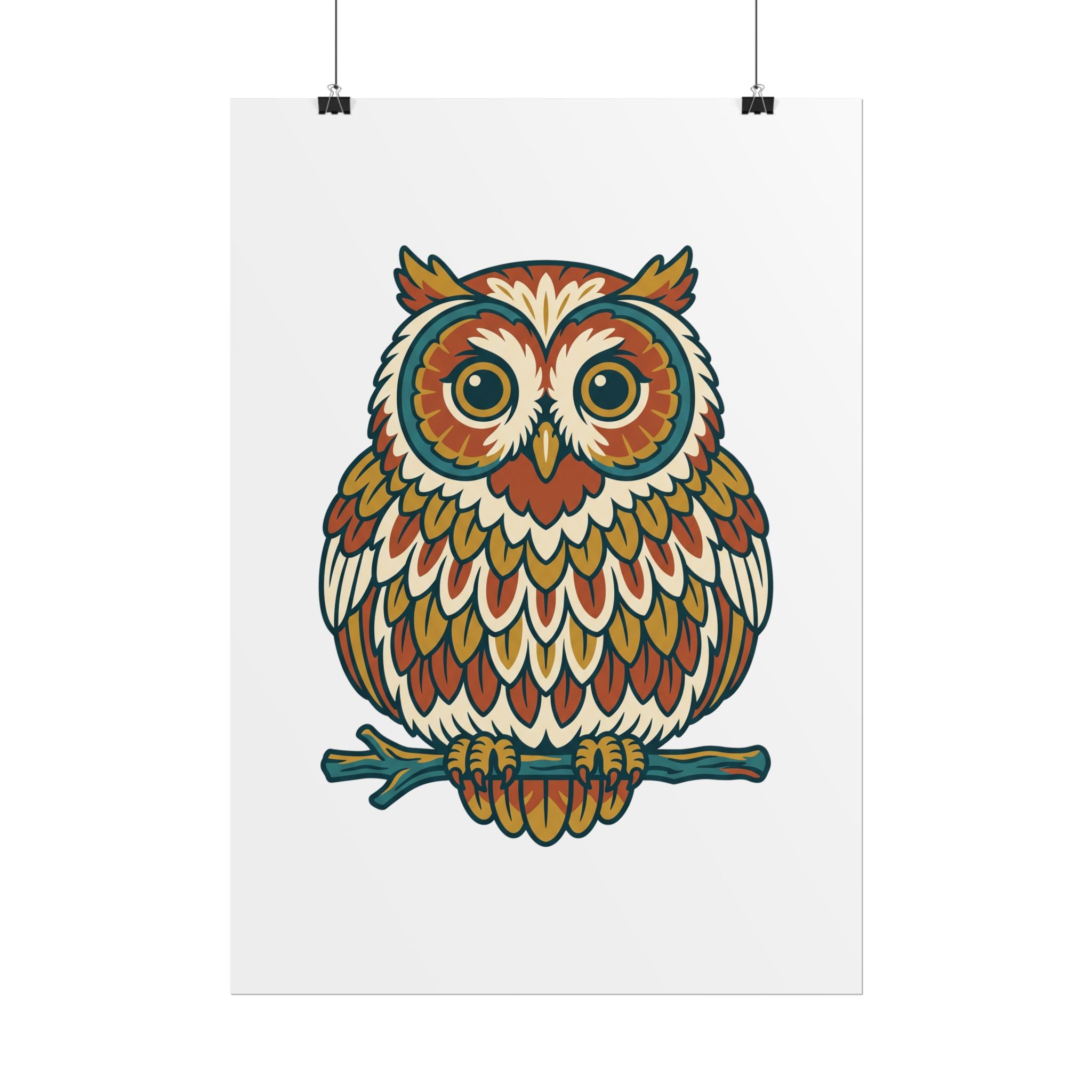 Round Owl Poster
