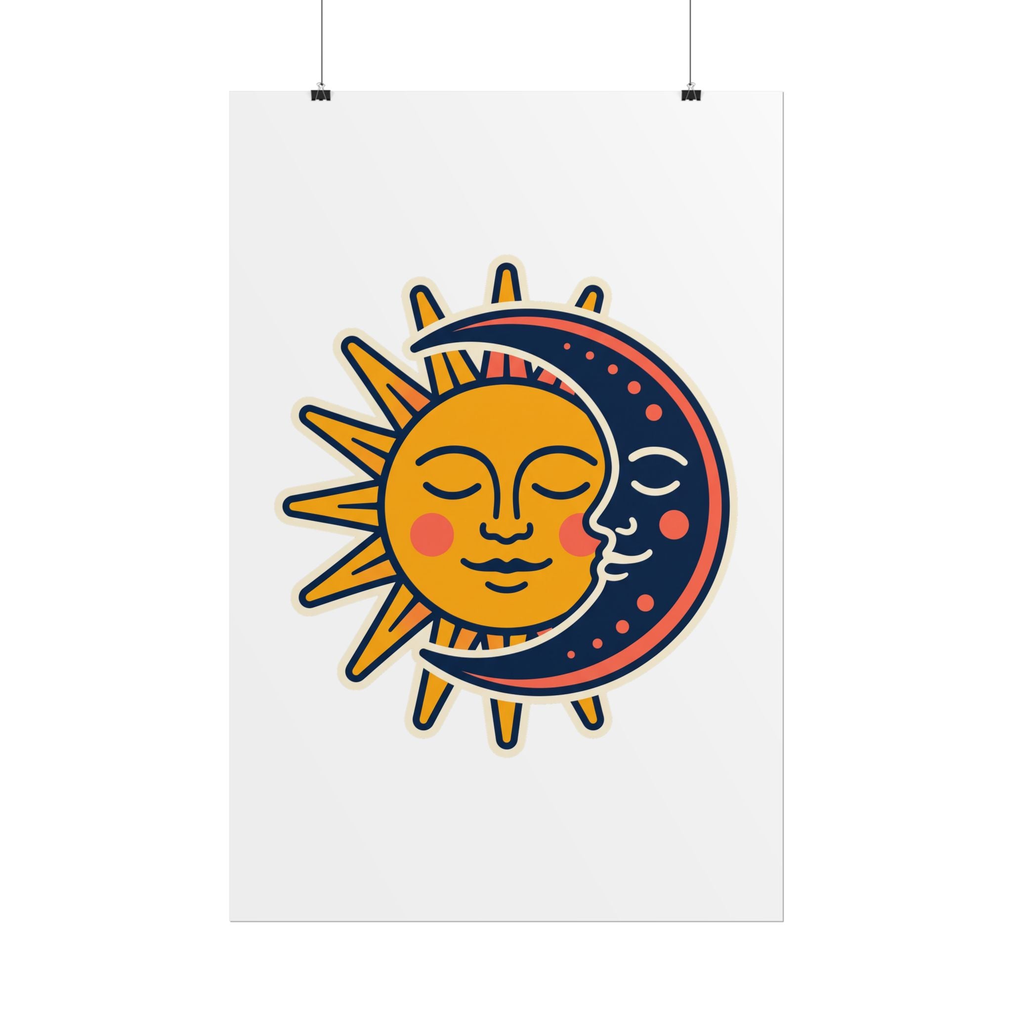 Sun Moon Faces Poster
