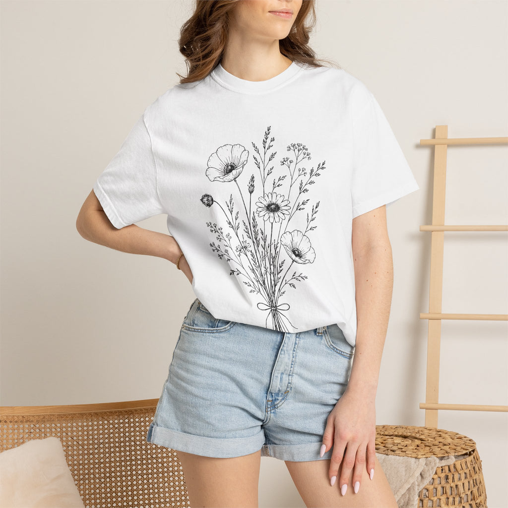 Floral Bouquet Tee, original woodland design by Bramblewick