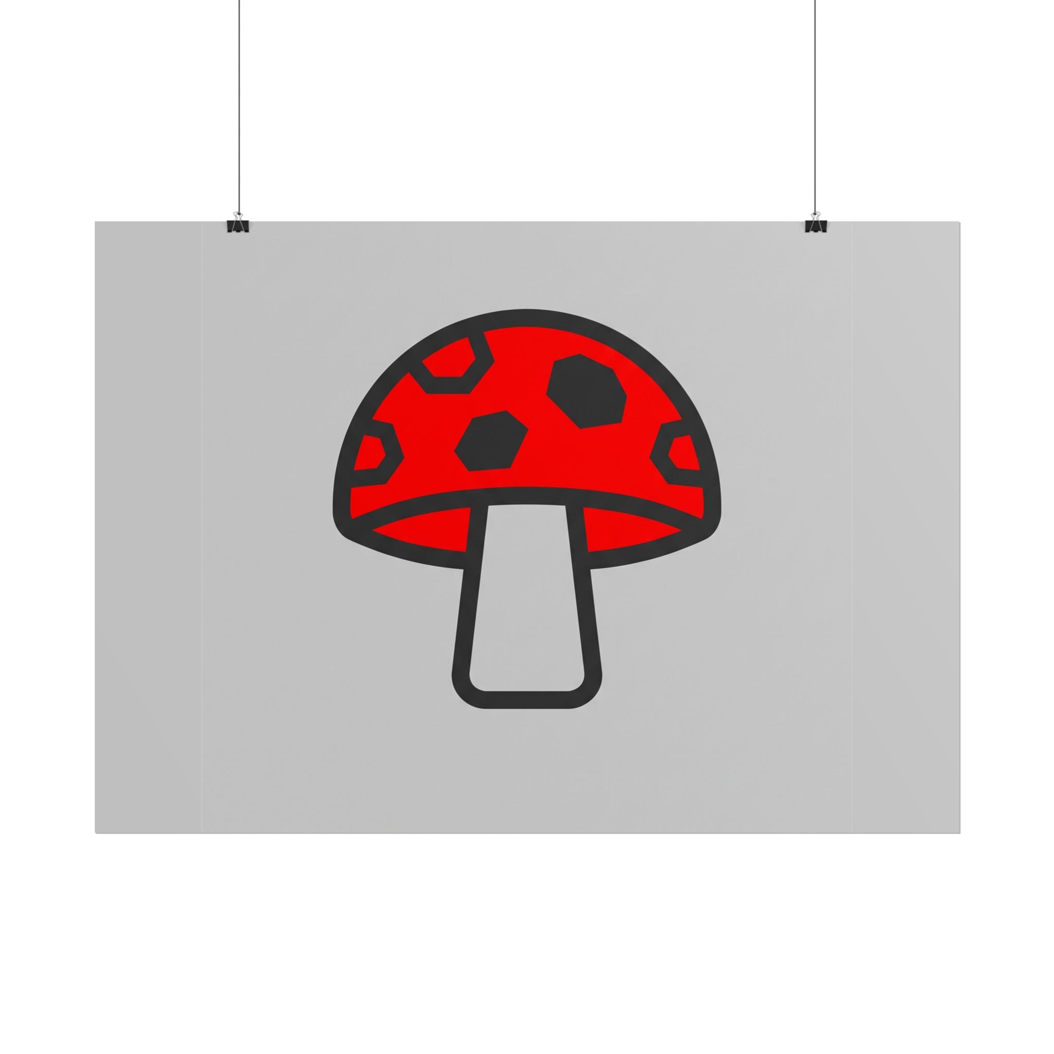 Minimal Mushroom Icon Poster
