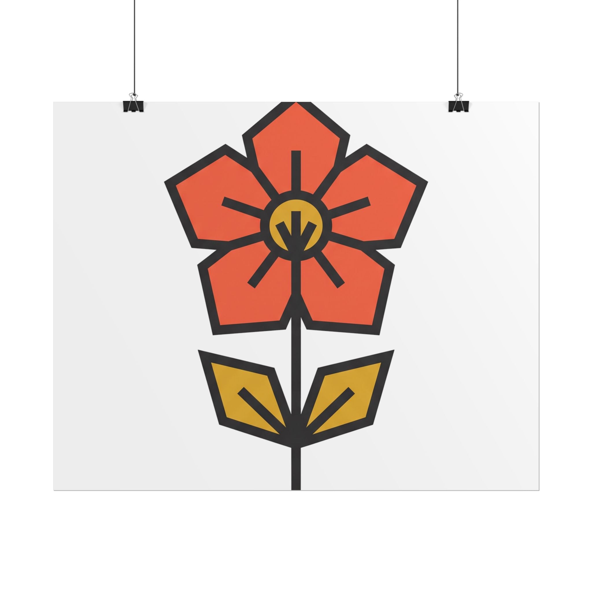 Minimal Wildflower Icon Poster