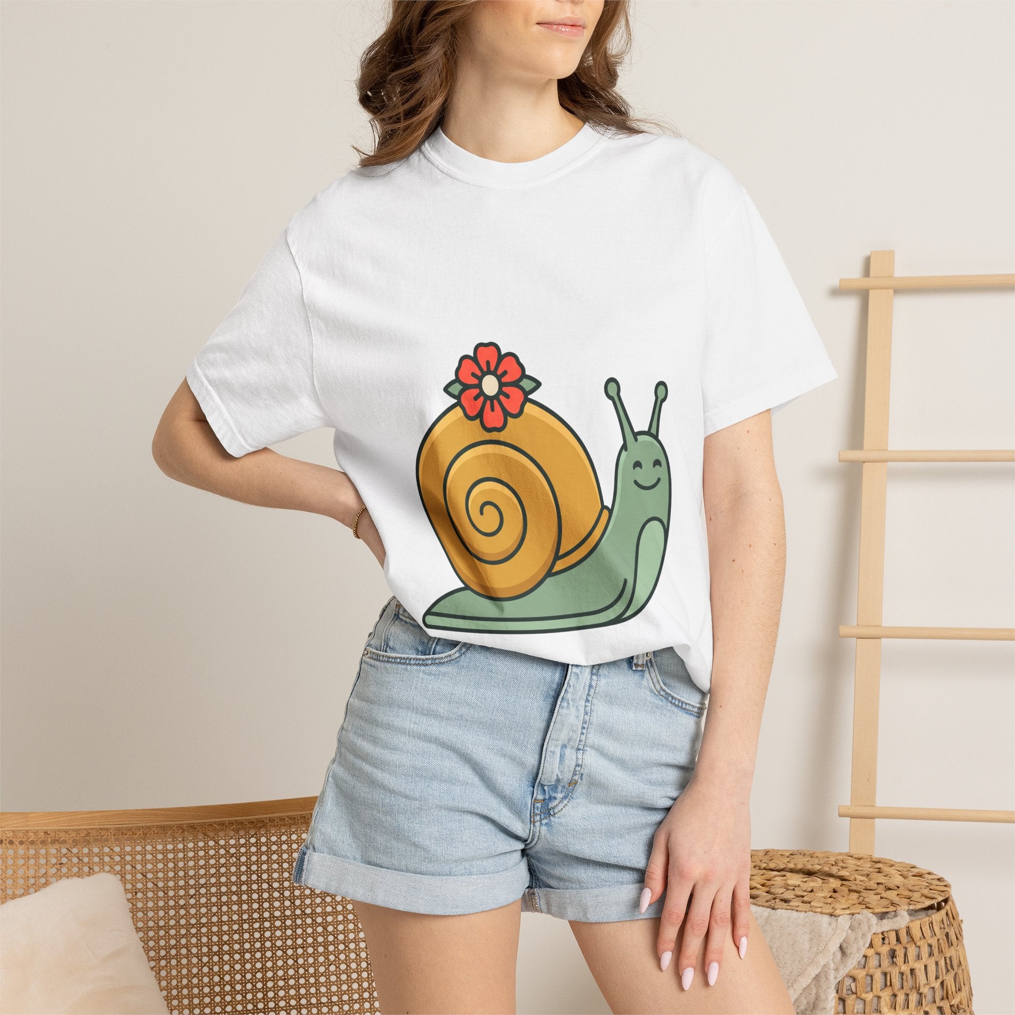 Snail with Flower Shell Tee