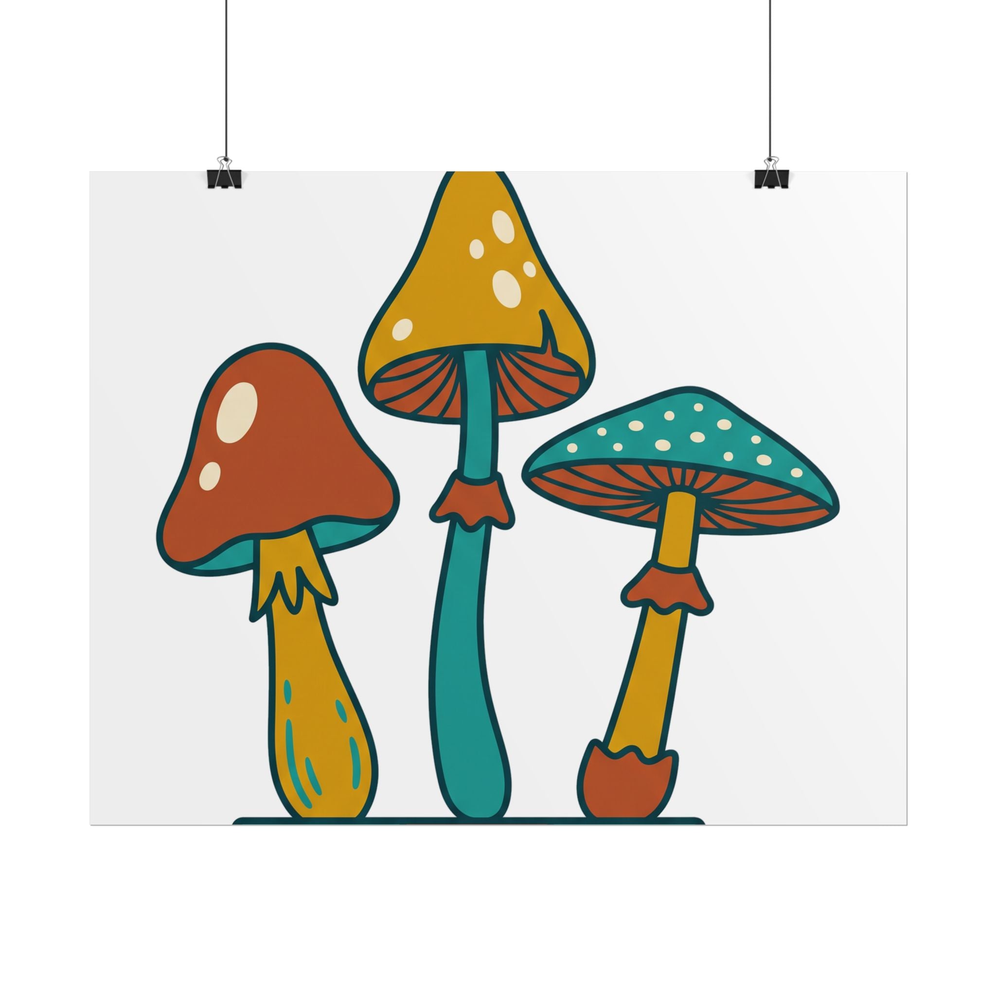 Mushroom Trio Botanical Poster