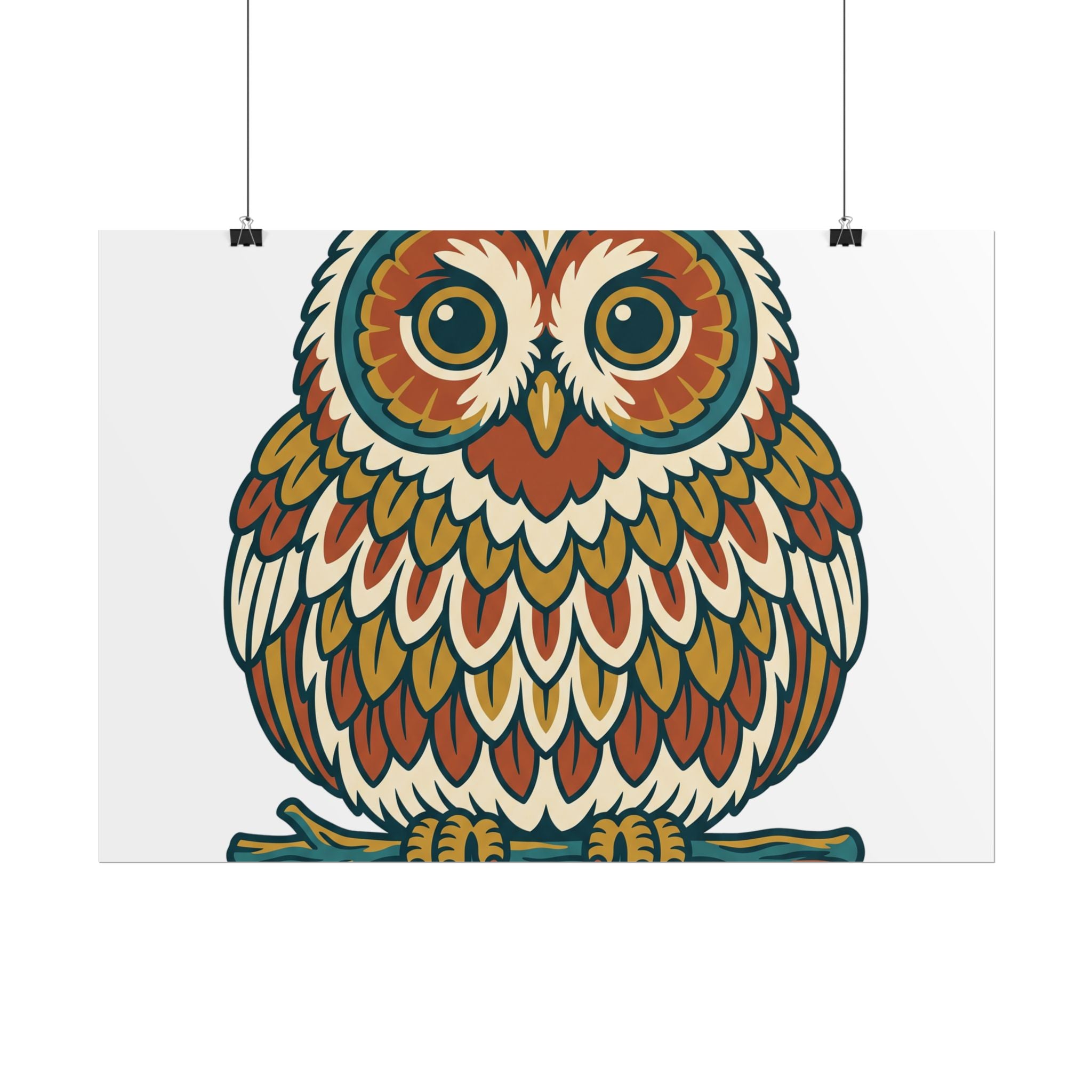 Round Owl Poster