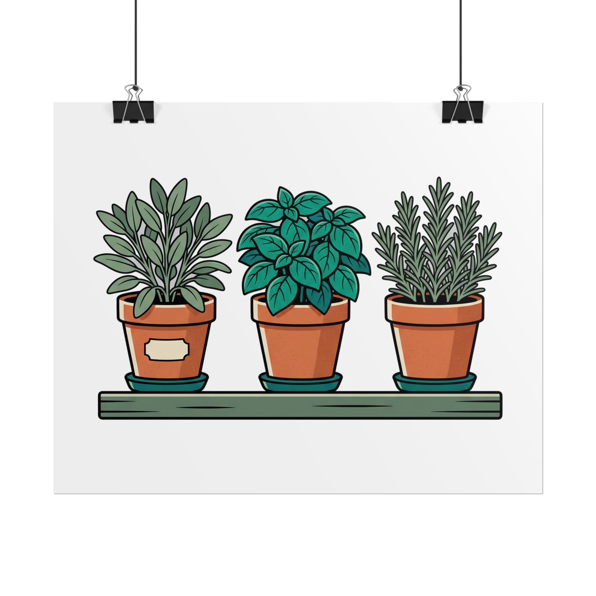 Cottage Window Herbs Poster