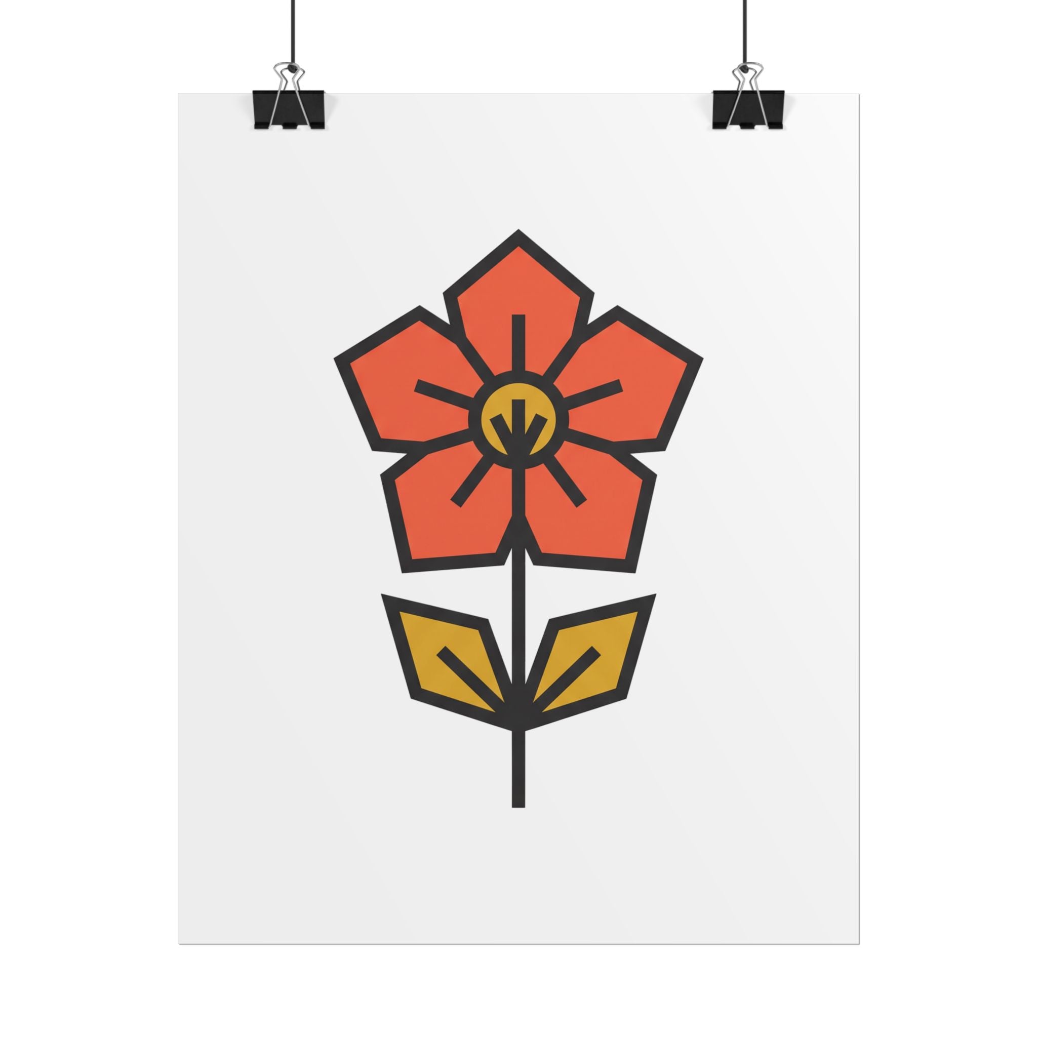 Minimal Wildflower Icon Poster