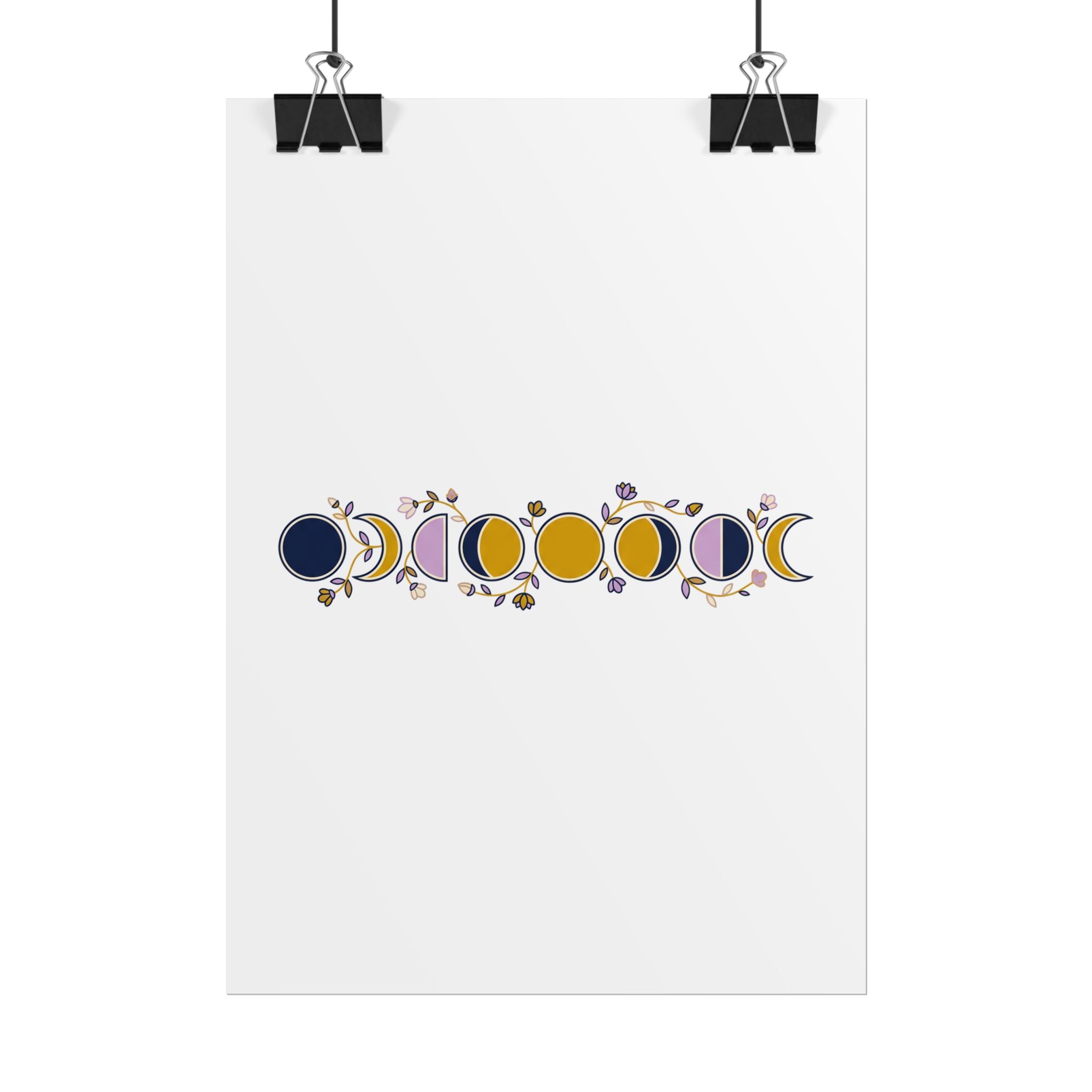 Moon Phases Botanical Poster