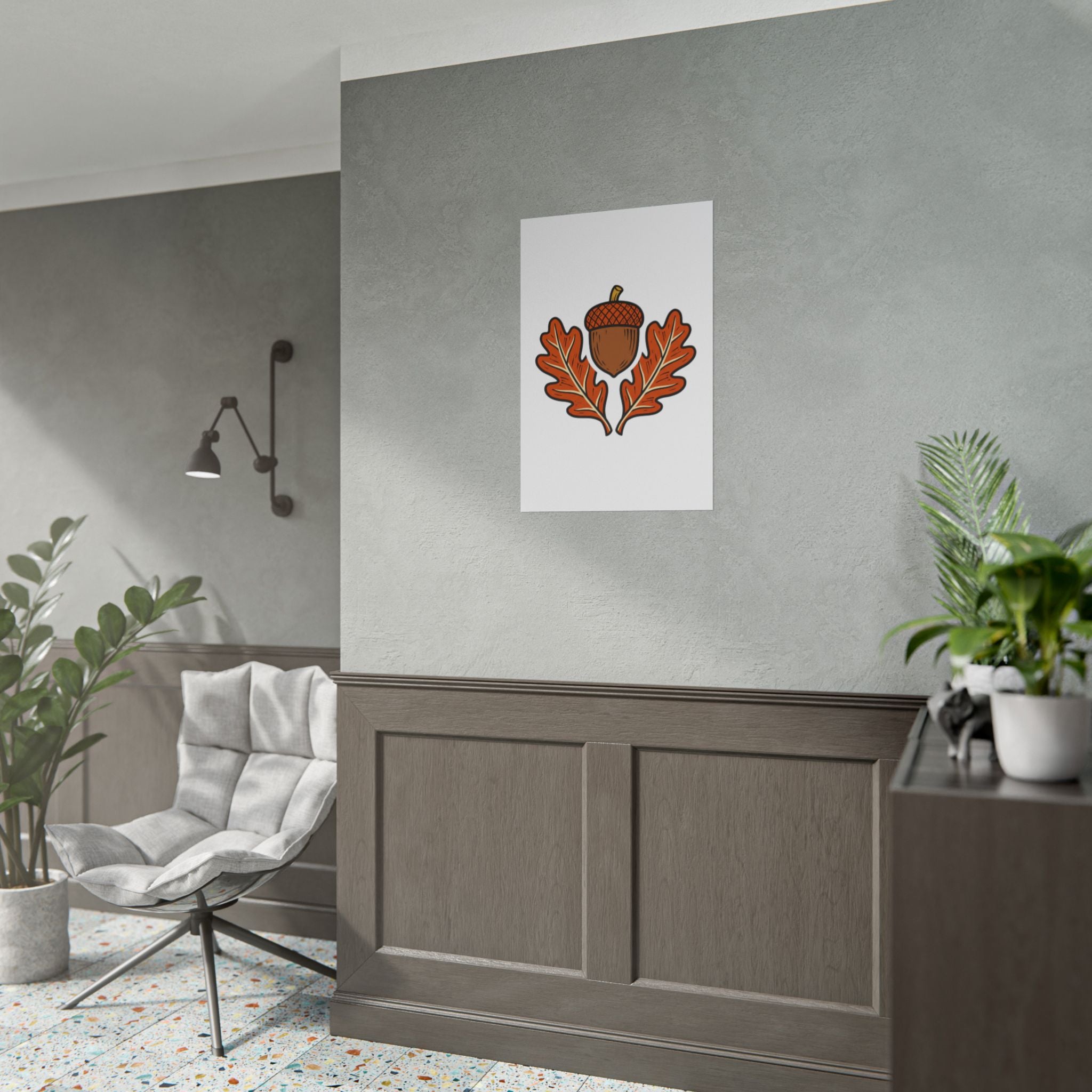 Acorn and Oak Leaf Poster