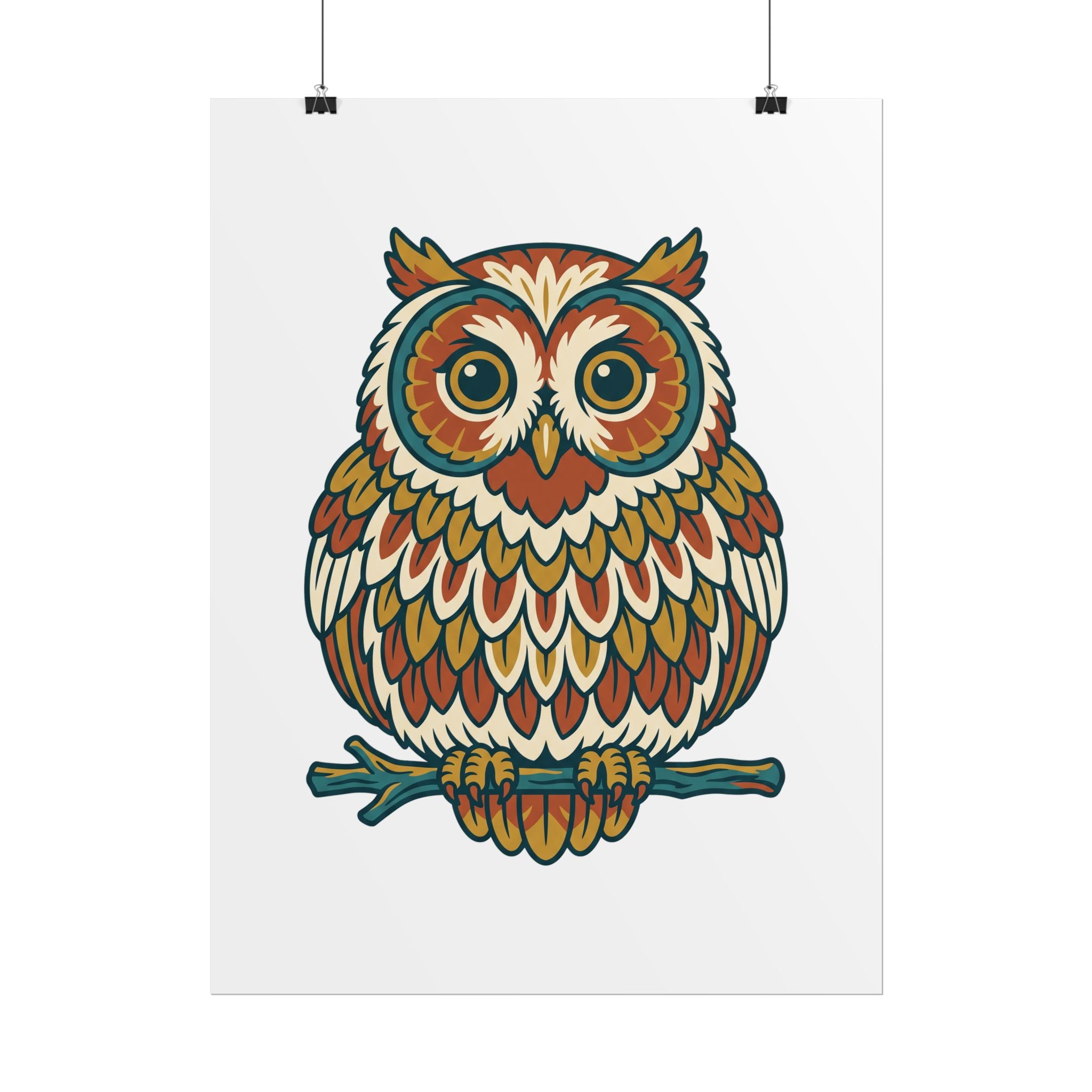 Round Owl Poster