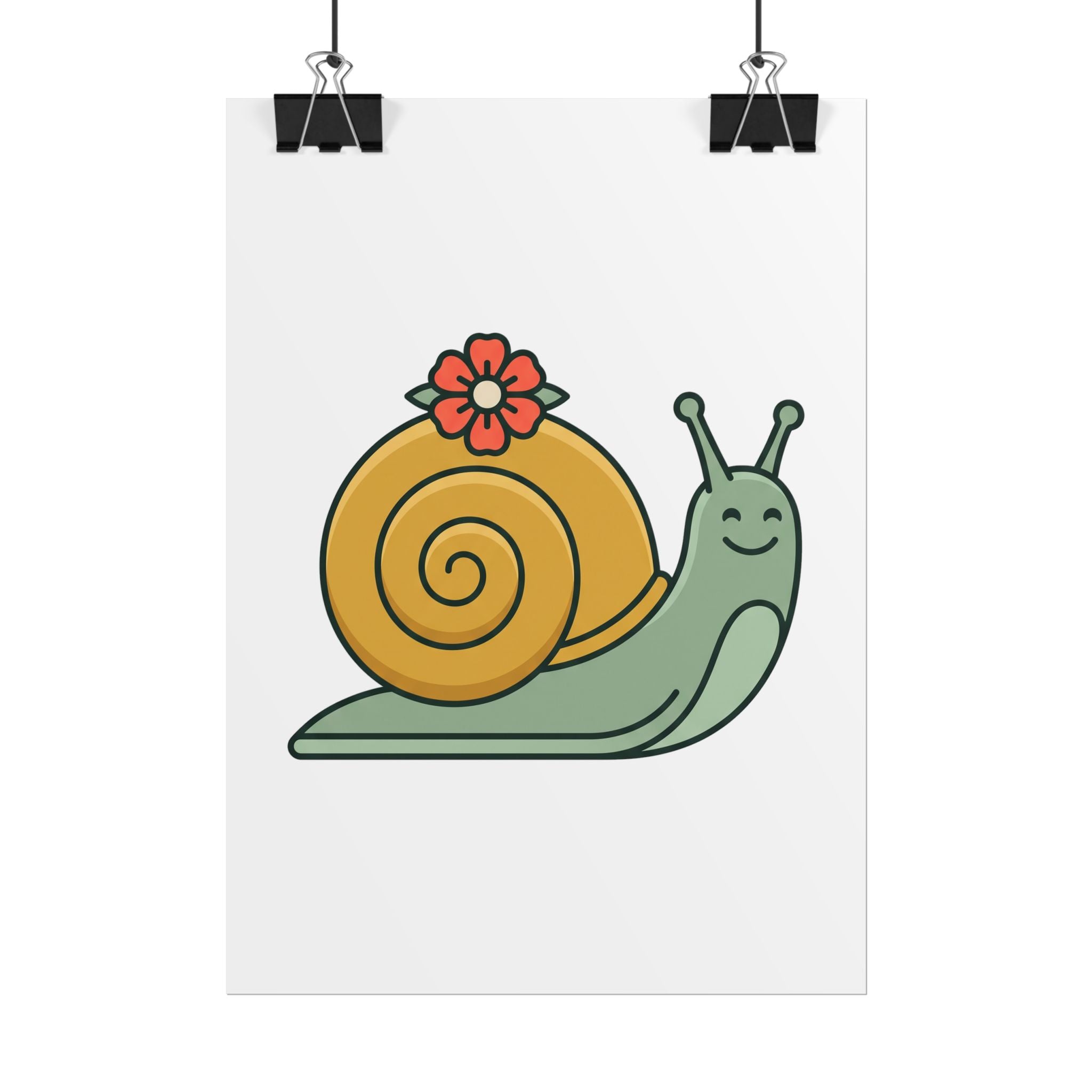 Snail with Flower Shell Poster