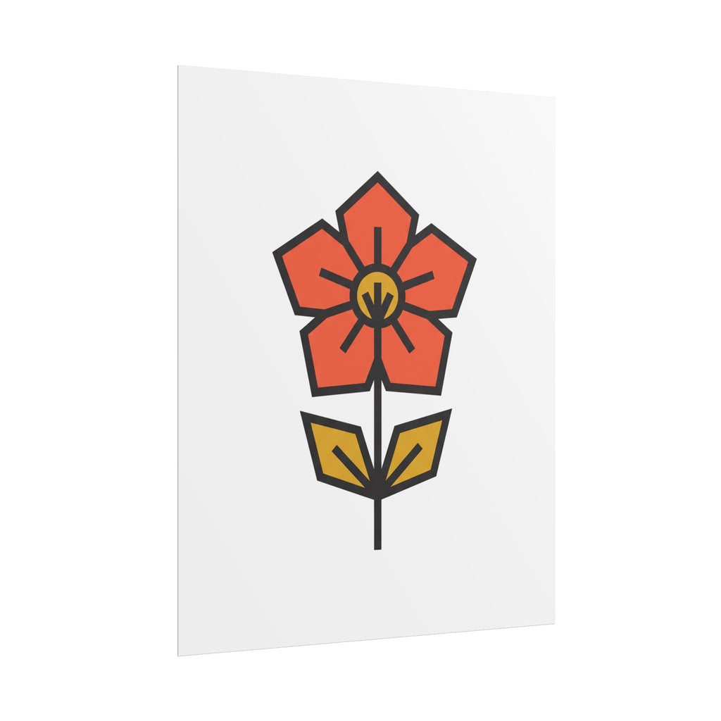 Minimal Wildflower Icon Poster